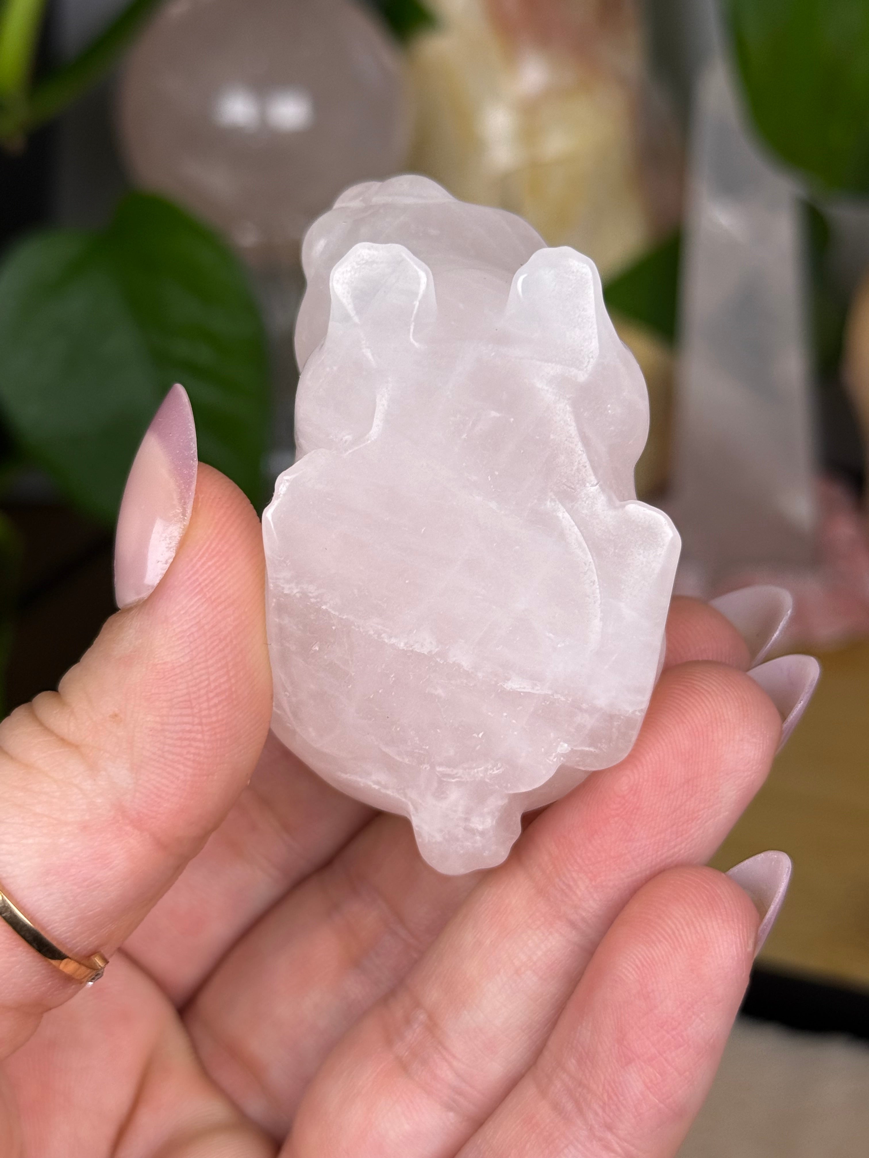 Rose Quartz Bunny | Rabbit Crystal Carving