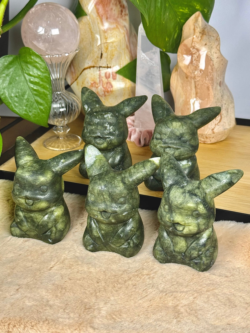Xiuyan Jade (Xiu Yu) Pikachu Carvings