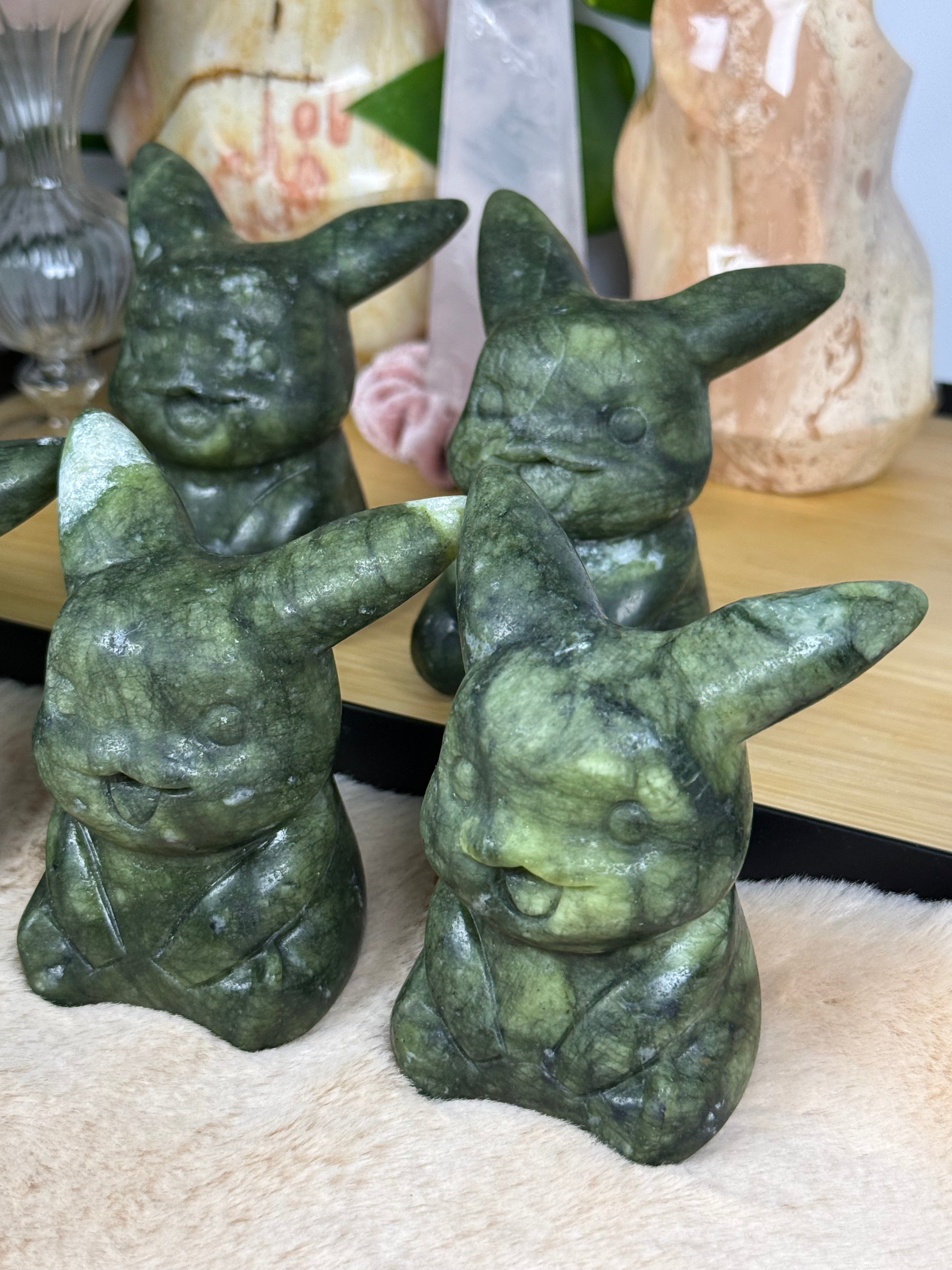 Xiuyan Jade (Xiu Yu) Pikachu Carvings