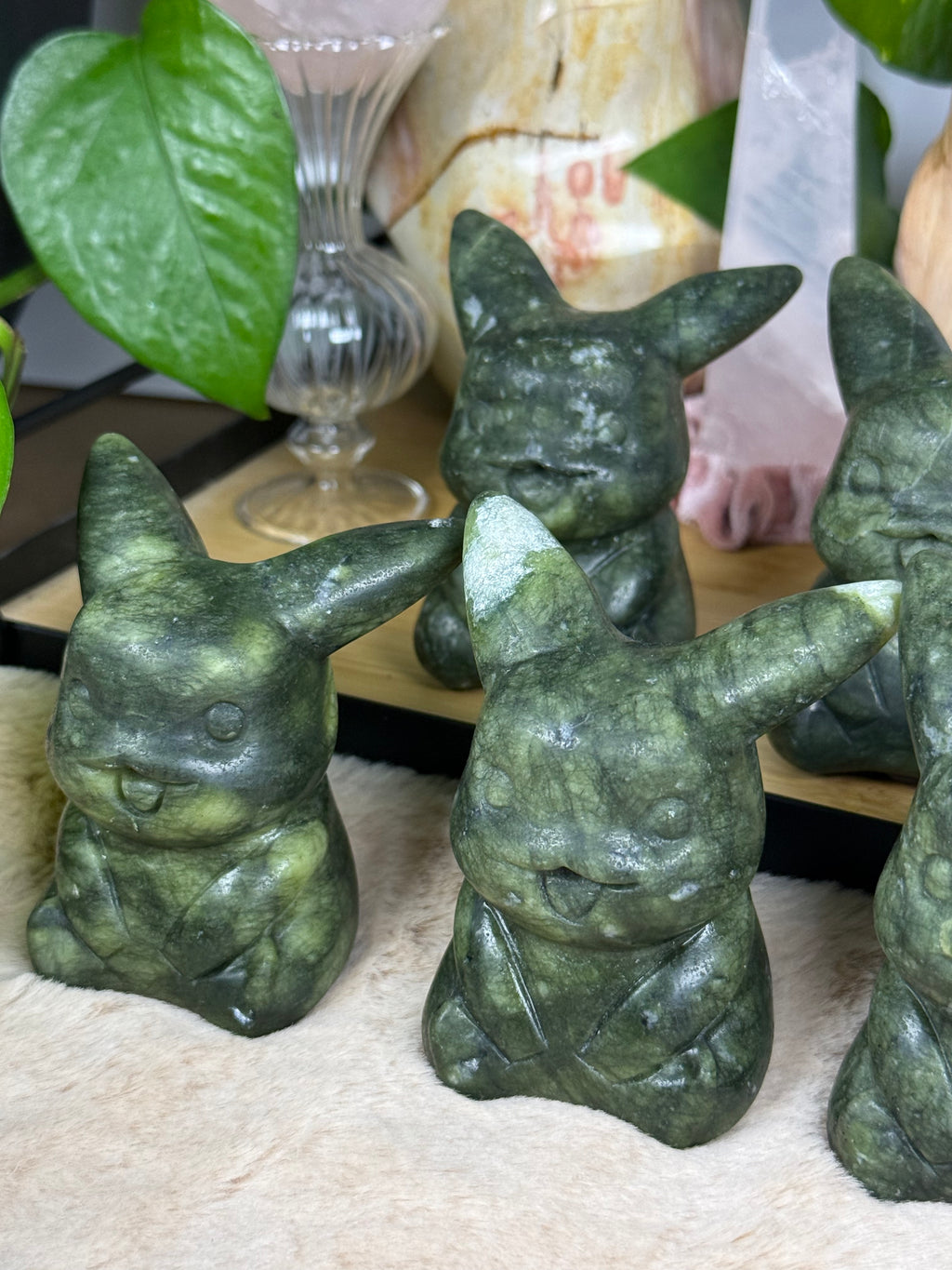 Xiuyan Jade (Xiu Yu) Pikachu Carvings