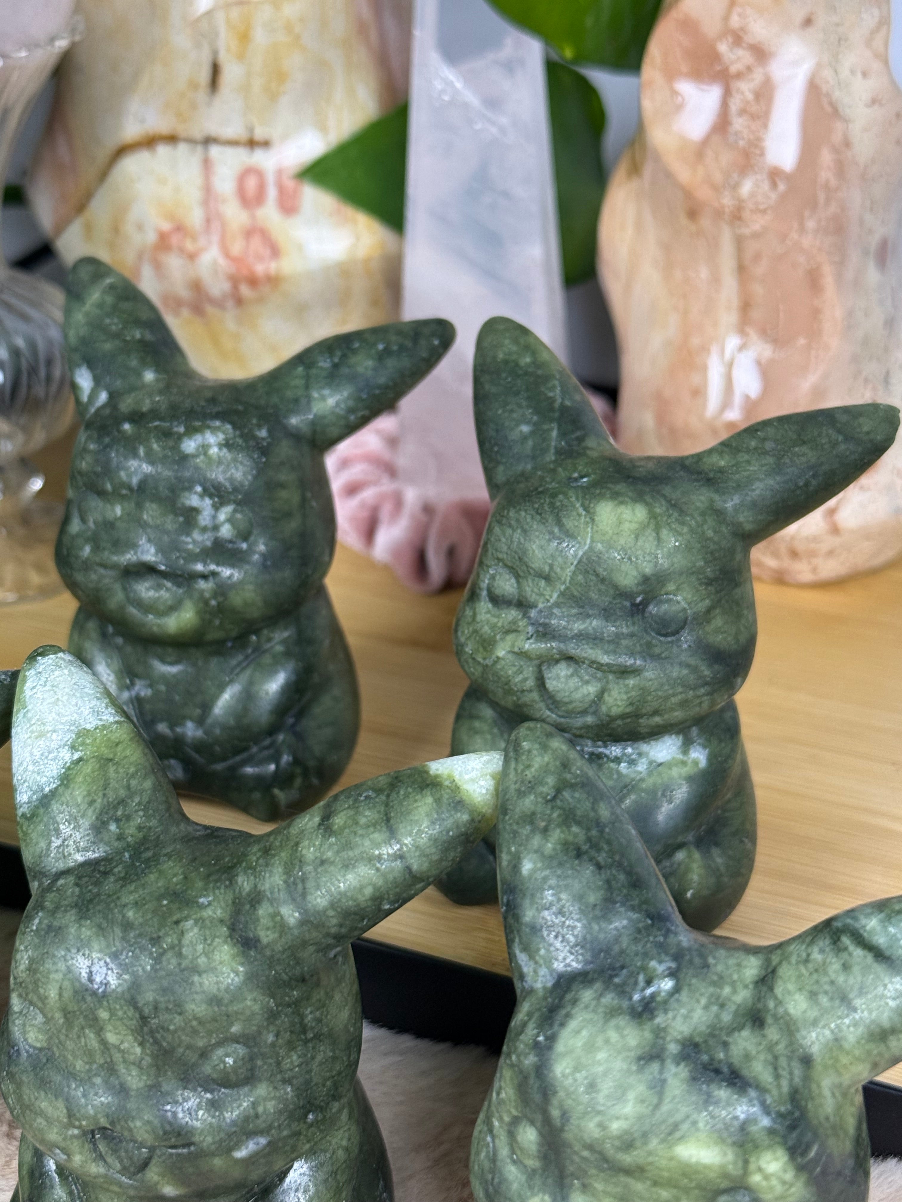 Xiuyan Jade (Xiu Yu) Pikachu Carvings