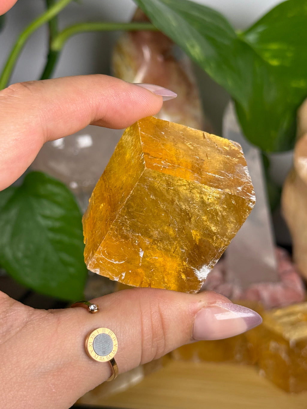 Honey Calcite Freeform Cubes Intuitive Choice
