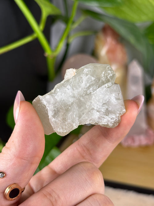 Apophyllite on Chalcedony Raw Druzy Specimen C