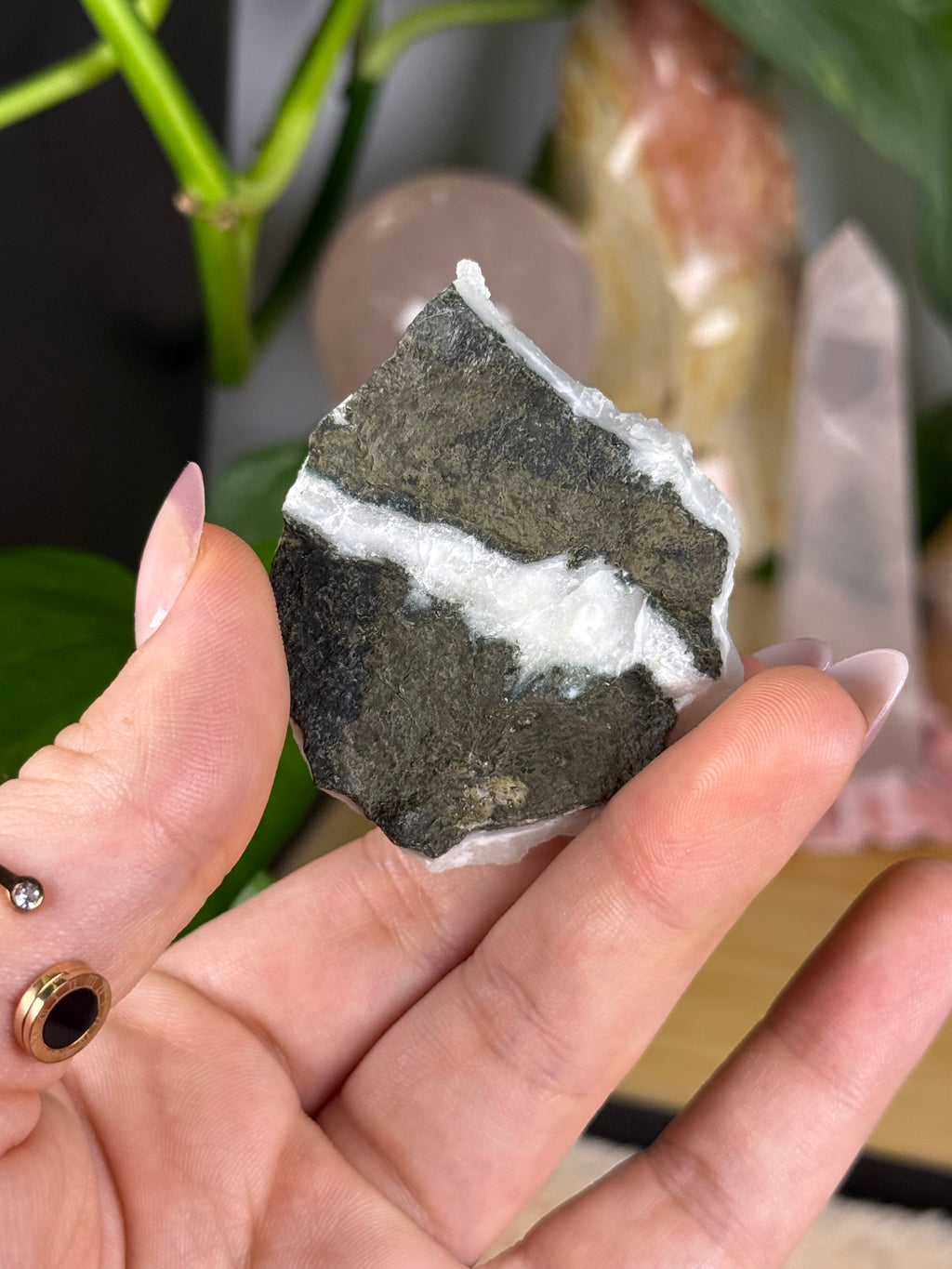 Apophyllite on Chalcedony Raw Druzy Specimen G