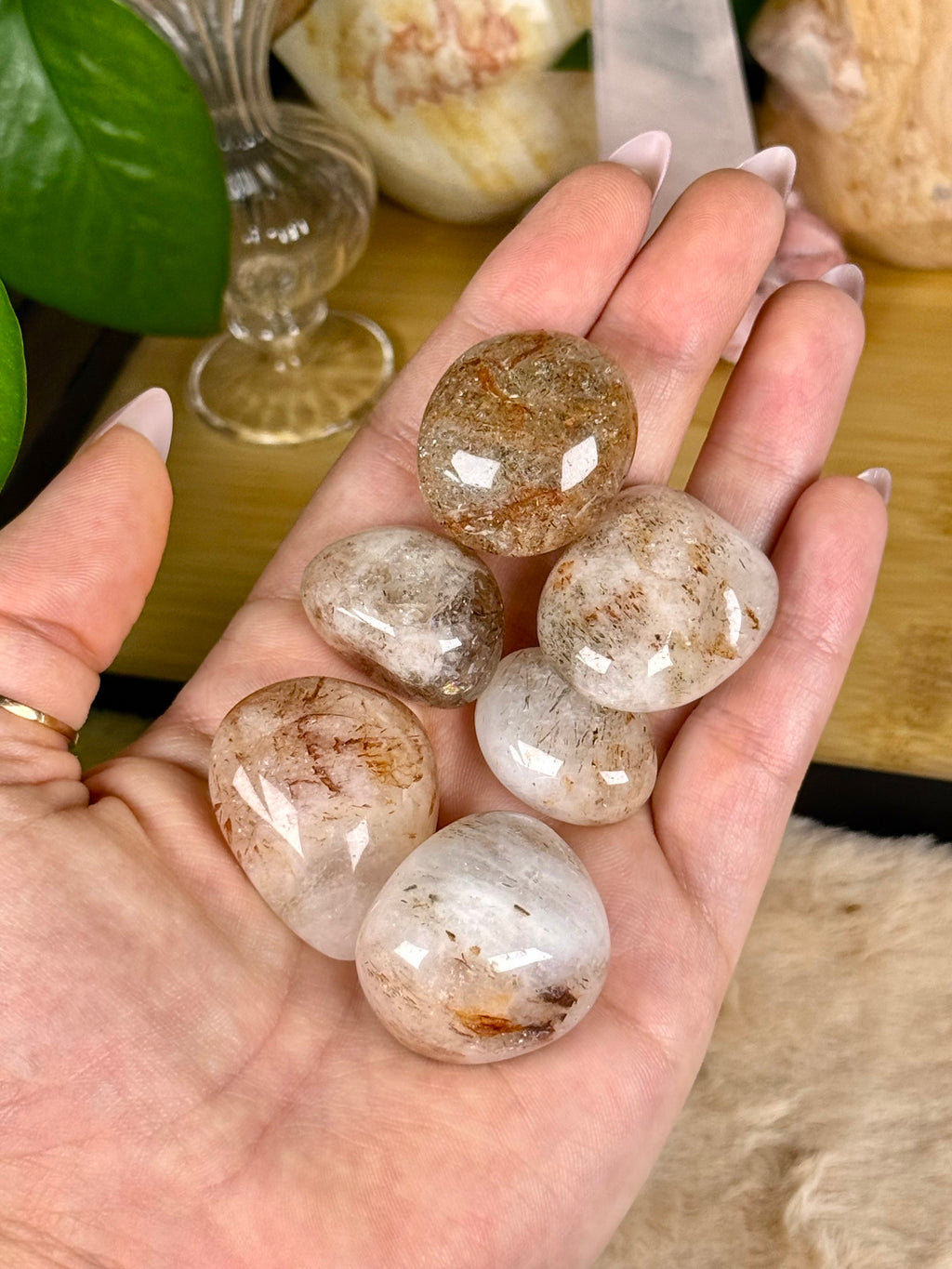 Hematoid Rutilated Quartz Tumbles