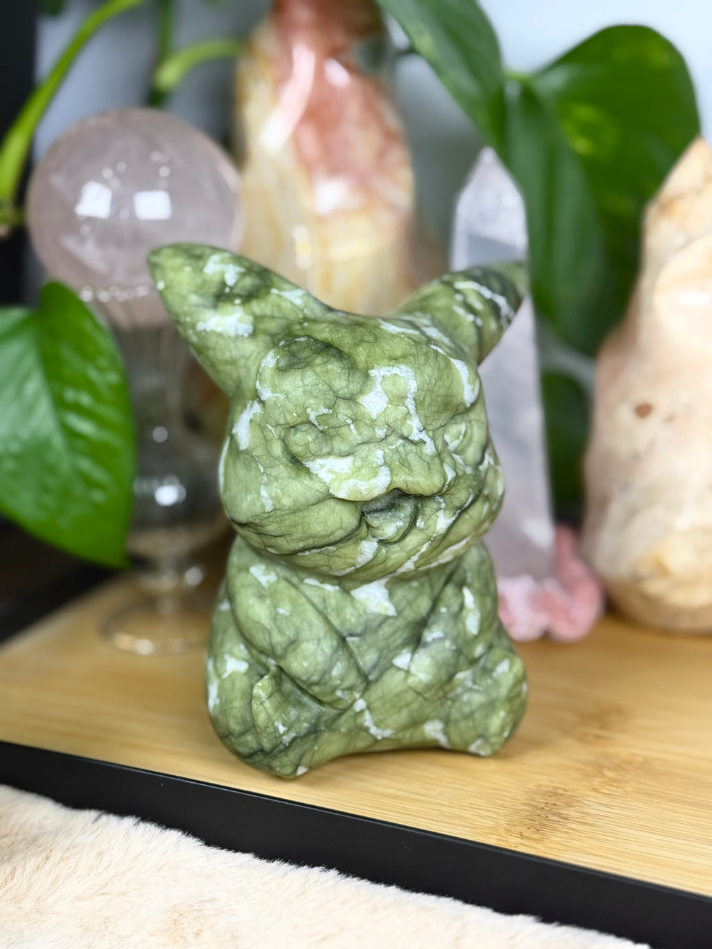 Xiuyan Jade (Xiu Yu) | Quartz | Pikachu Carving Statement Piece