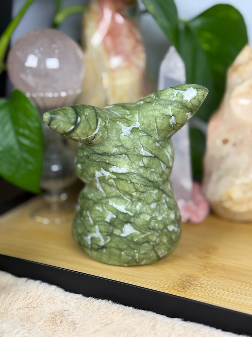 Xiuyan Jade (Xiu Yu) | Quartz | Pikachu Carving Statement Piece