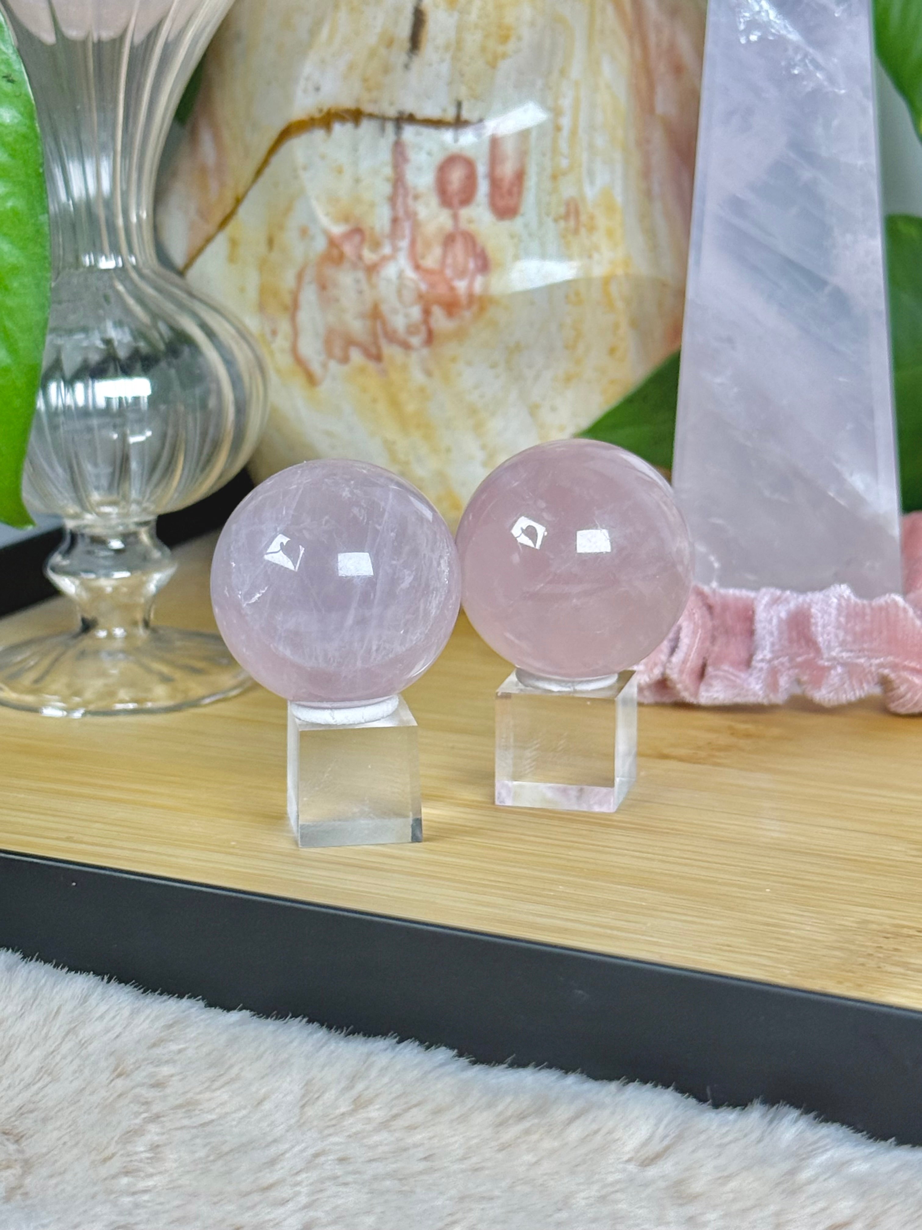 Rose Quartz Star Mini Spheres Asterism