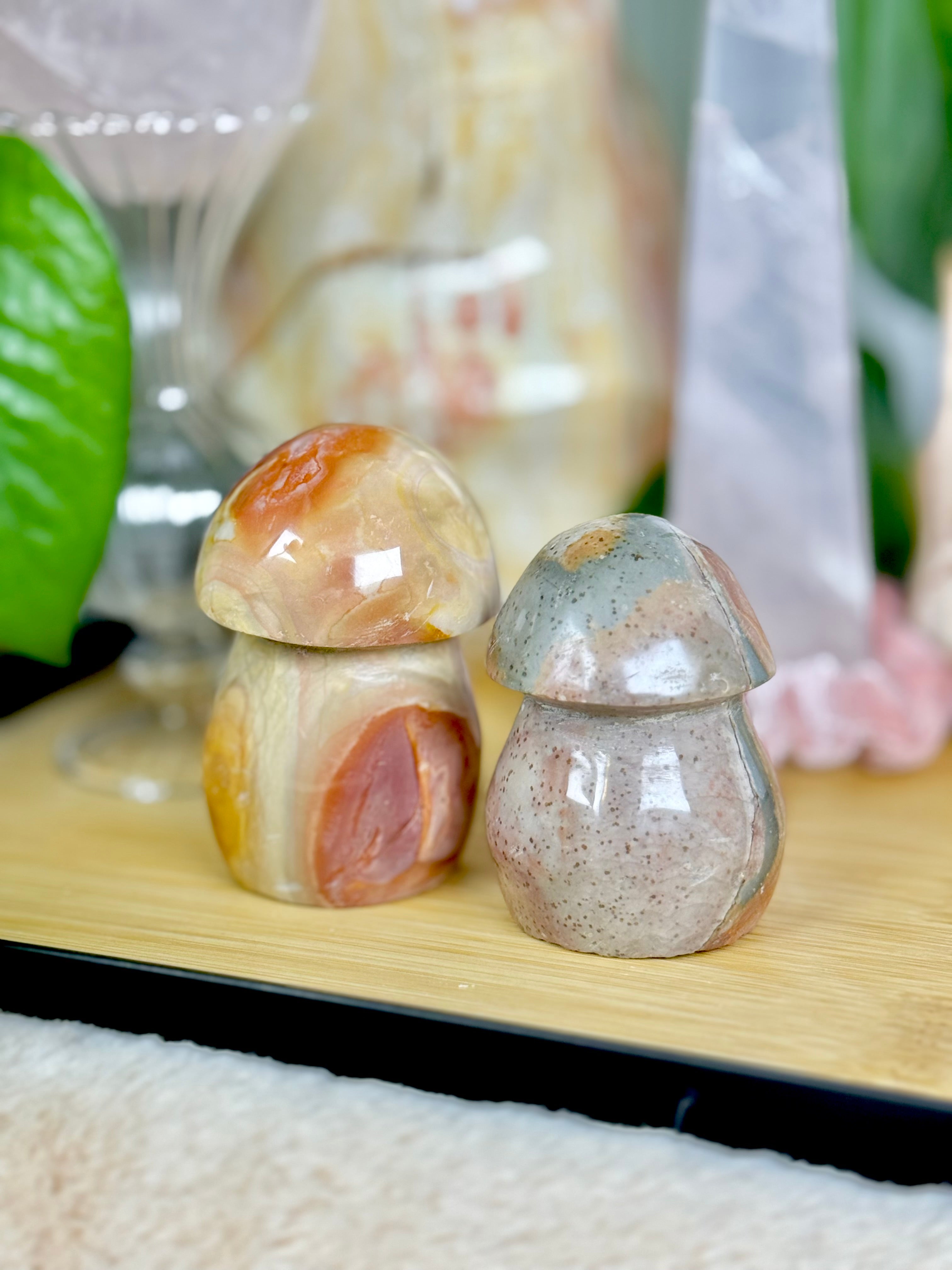 Polychrome Jasper Mushrooms