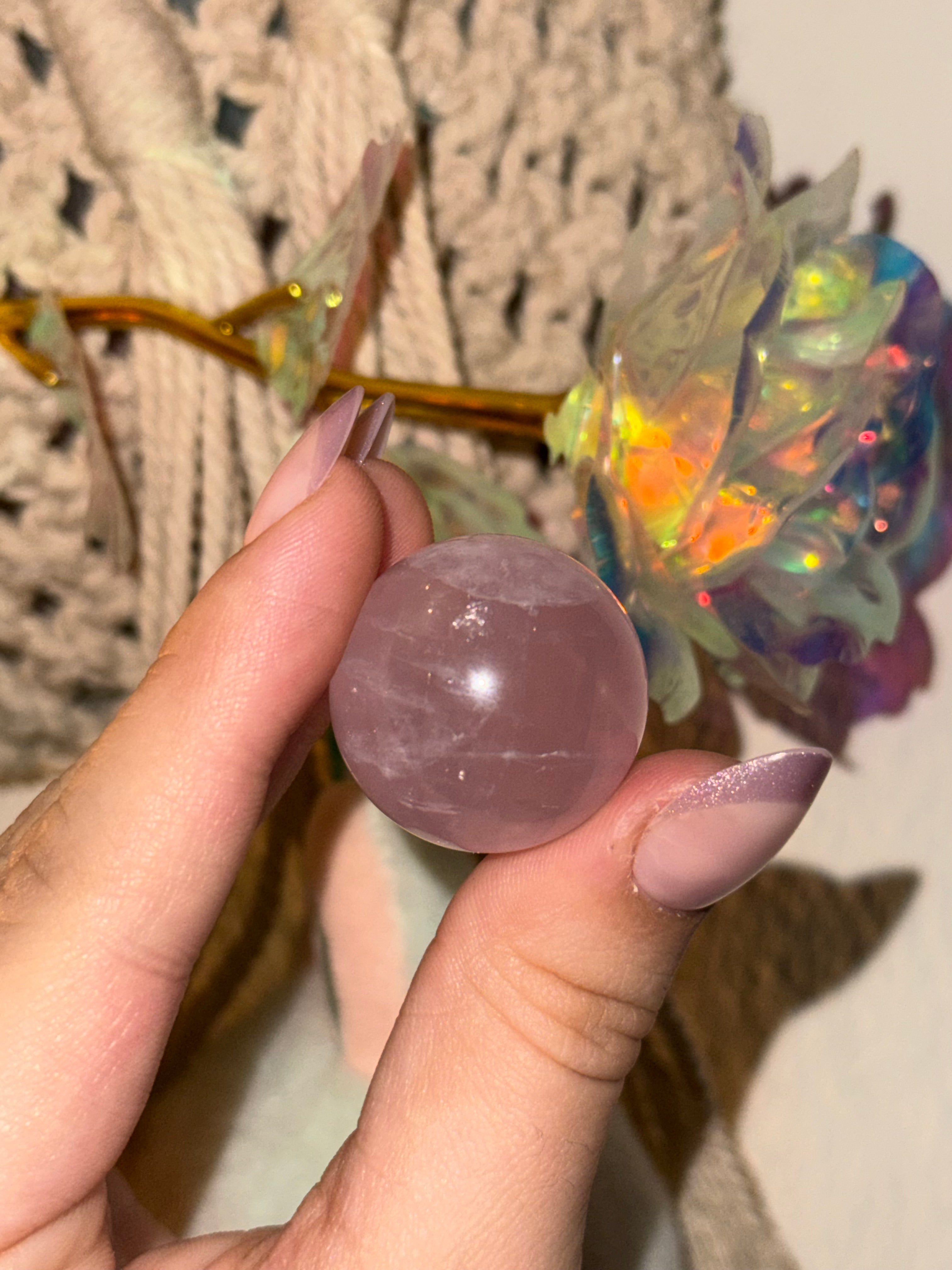Rose Quartz Star Mini Spheres Asterism