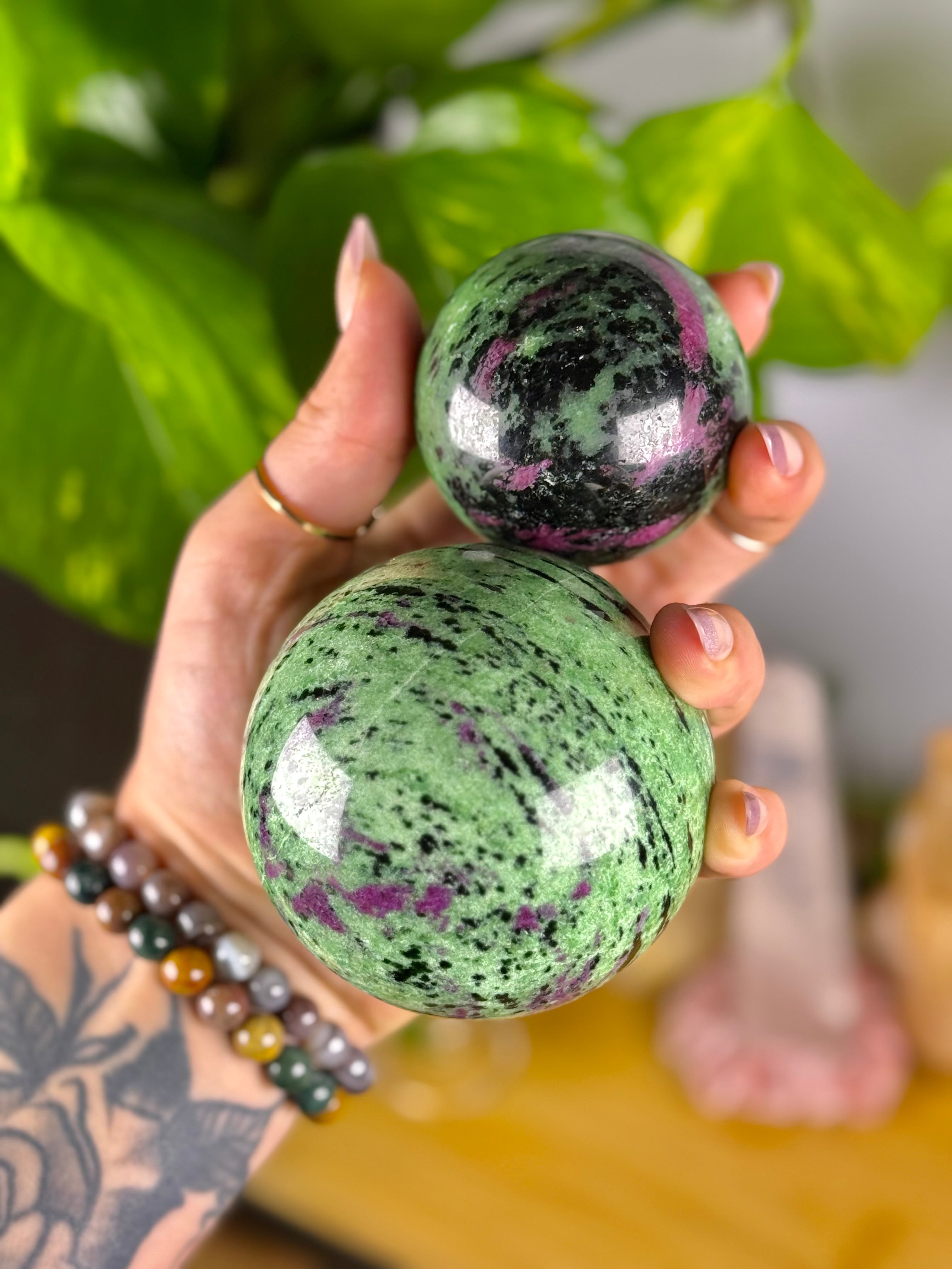 Ruby Zoisite UV Reactive Sphere