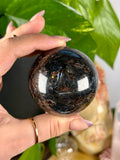 Garnet Astrophyllite Sphere Heavy Shine High Quality