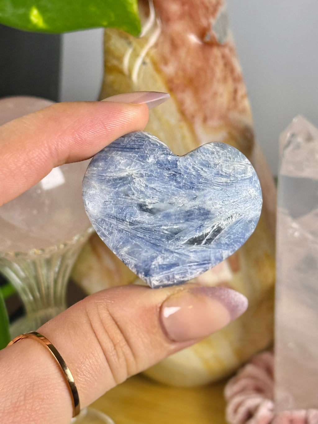 Blue Kyanite Mini Heart Carving