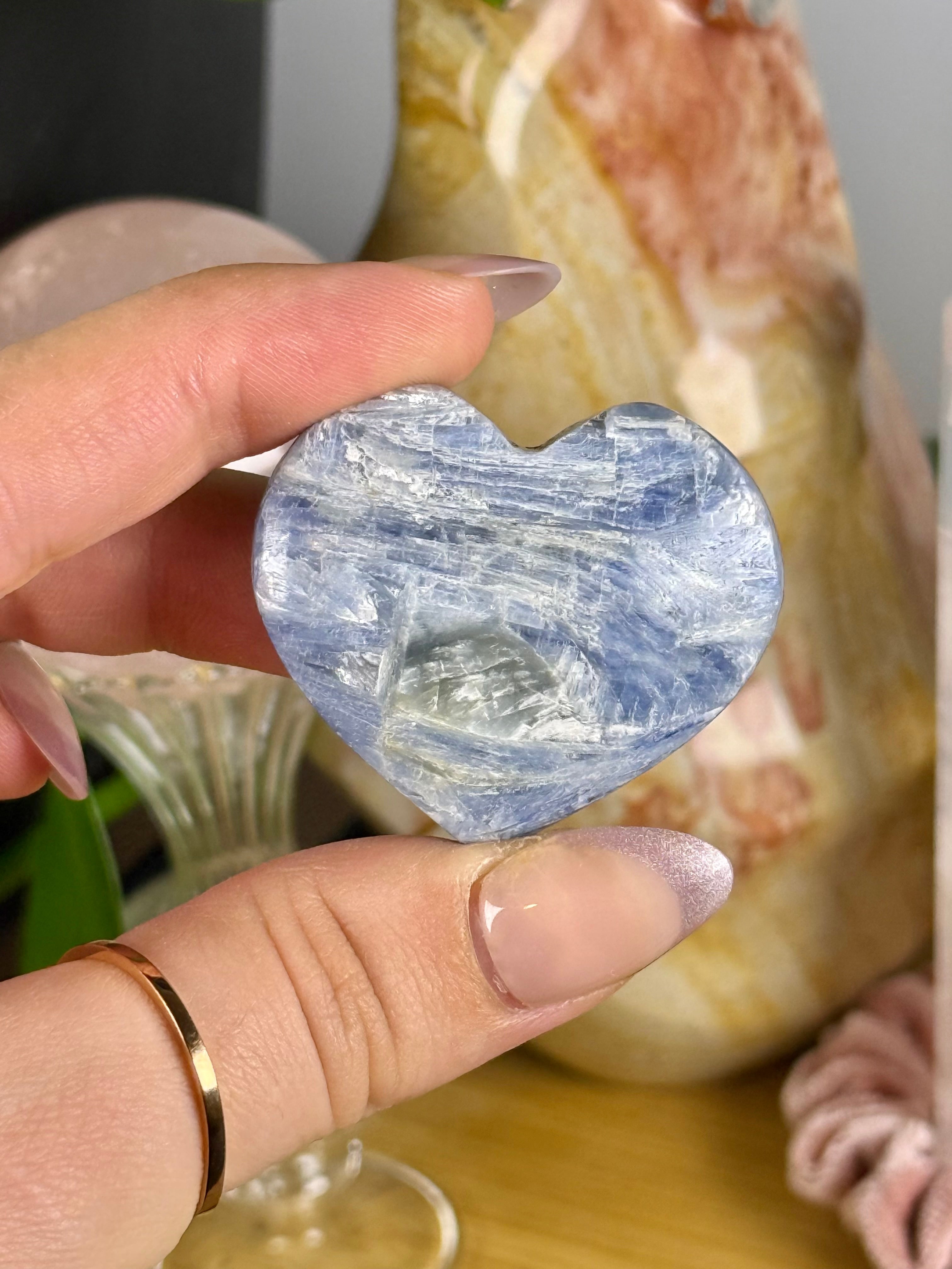 Blue Kyanite Mini Heart Carving