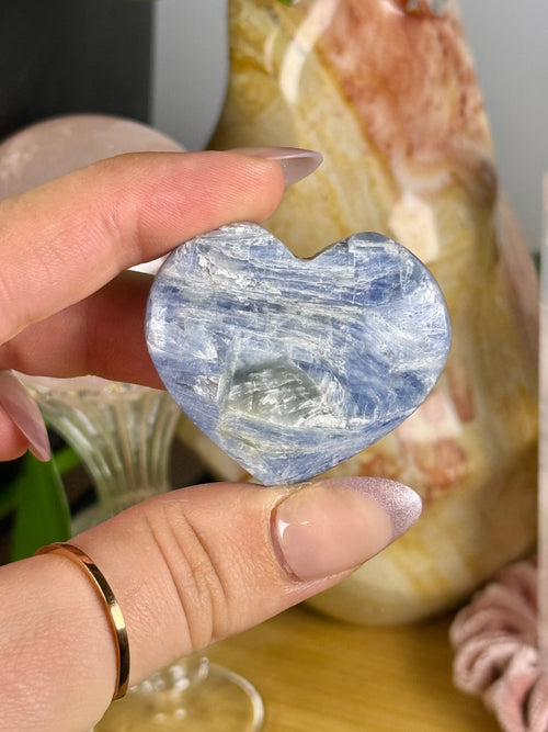 Blue Kyanite Mini Heart Carving