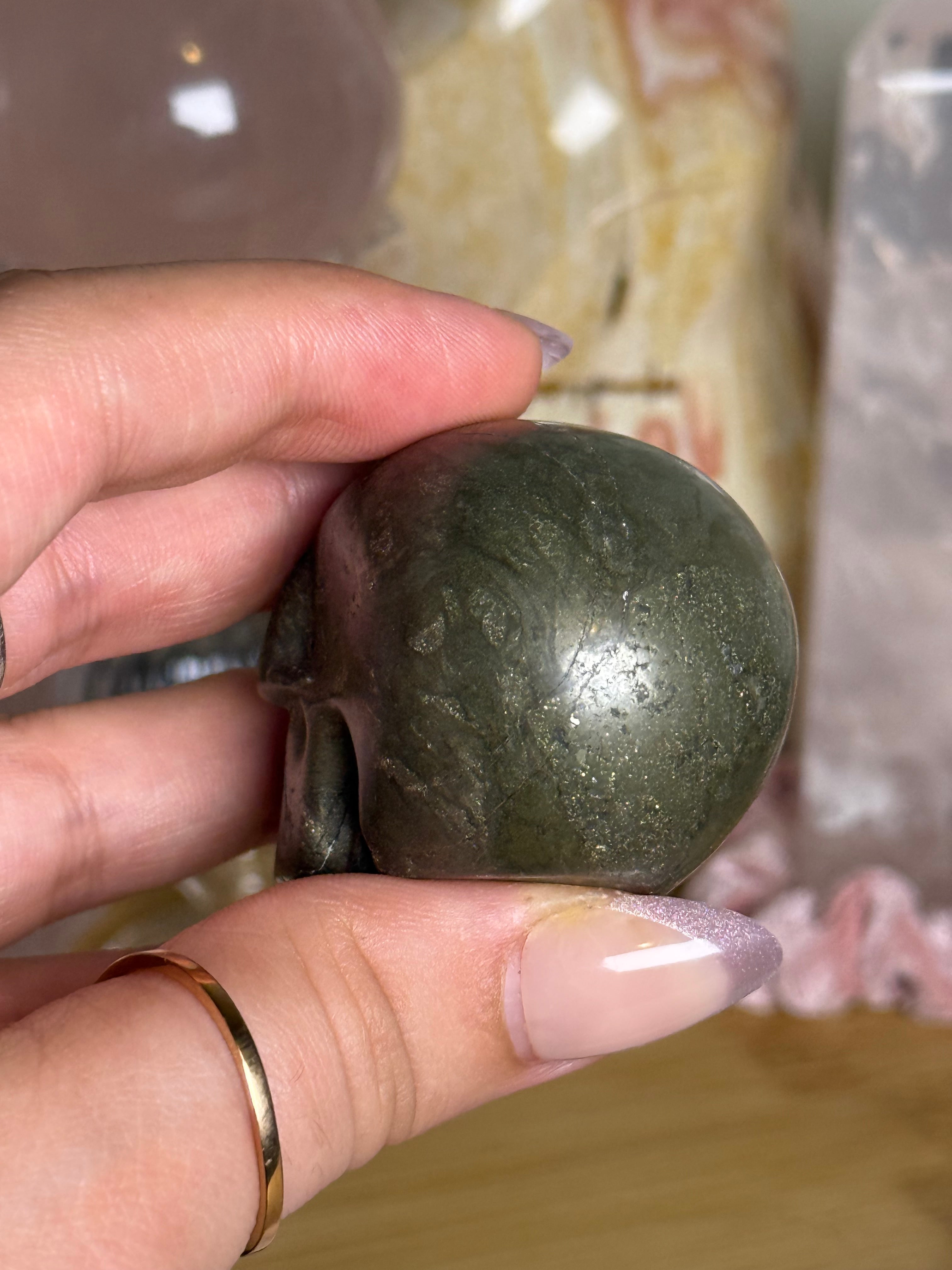 Pyrite Crystal Skull Mini