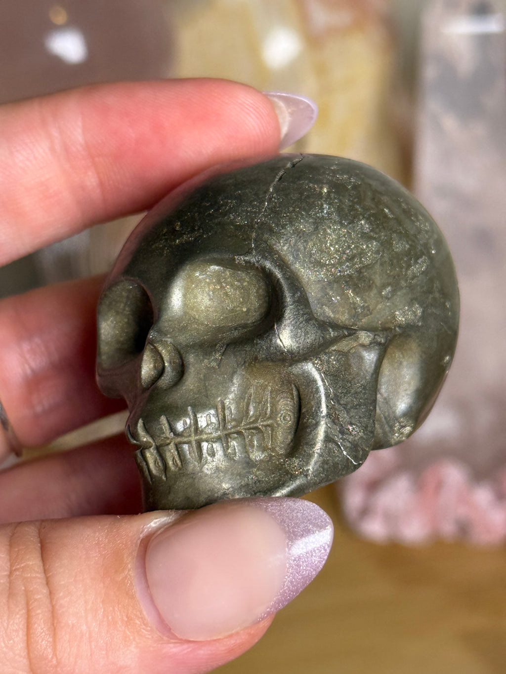 Pyrite Crystal Skull Mini