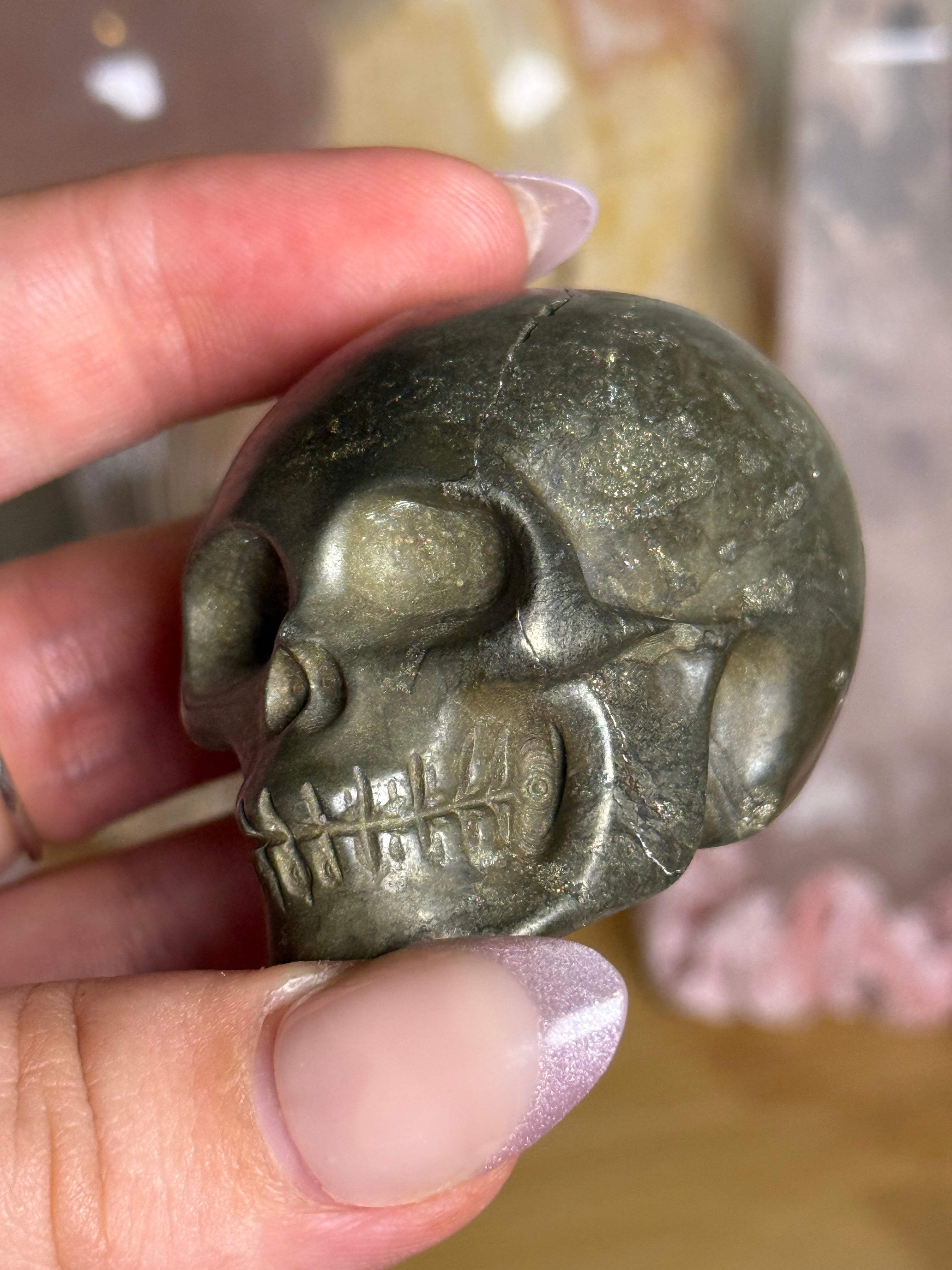 Pyrite Crystal Skull Mini