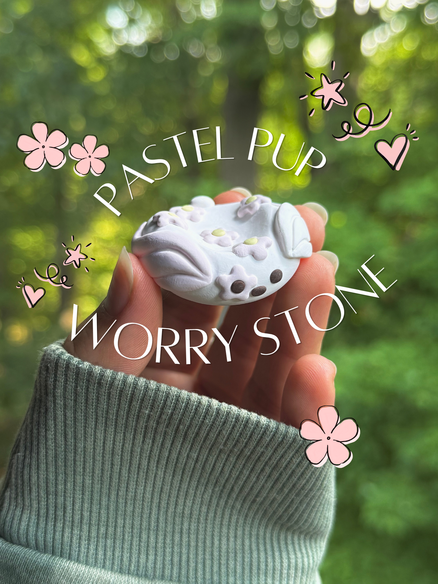 Pastel Pup Worrystone Matte Finish