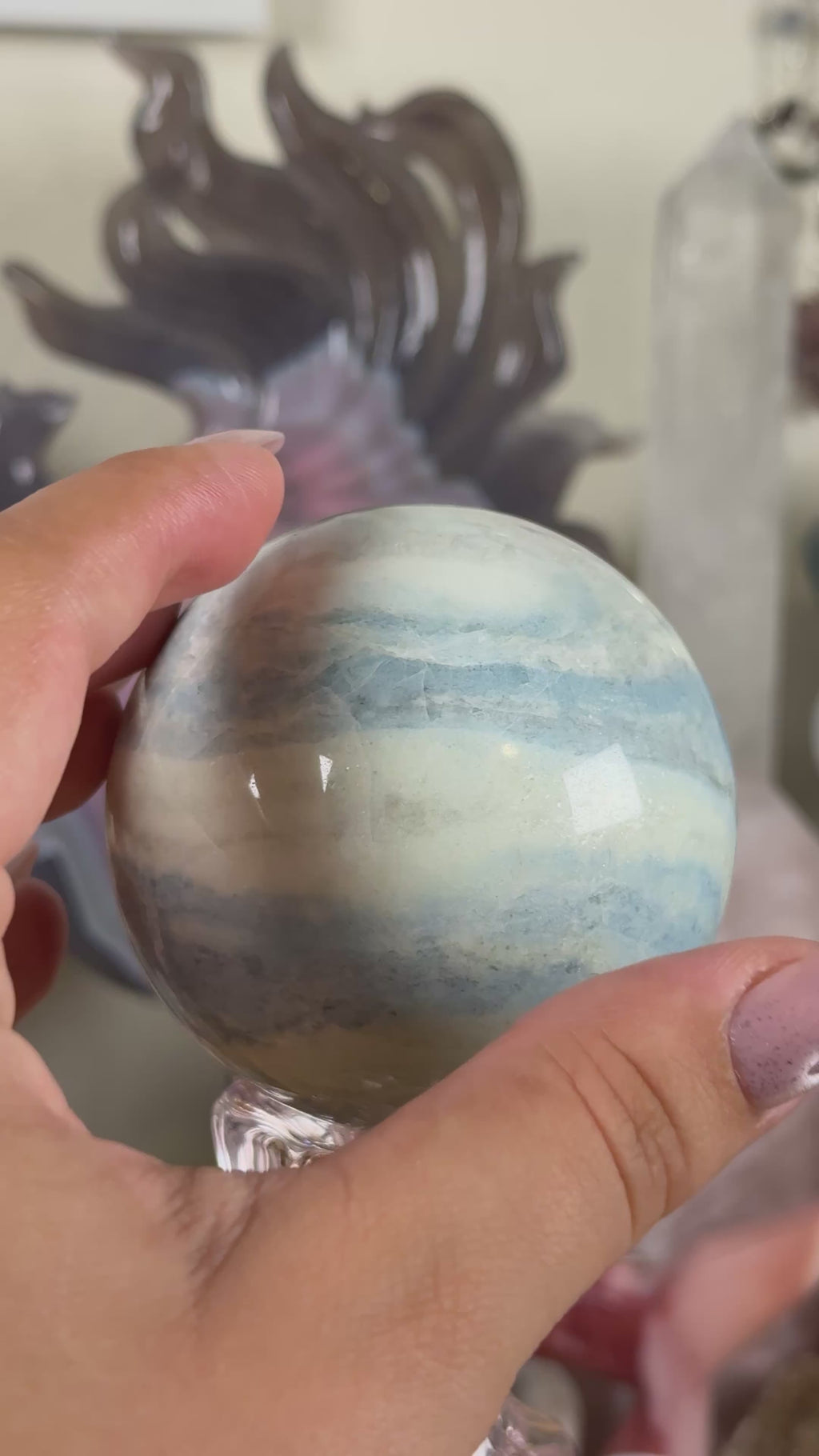 Dreamy Blue Calcite Sphere B