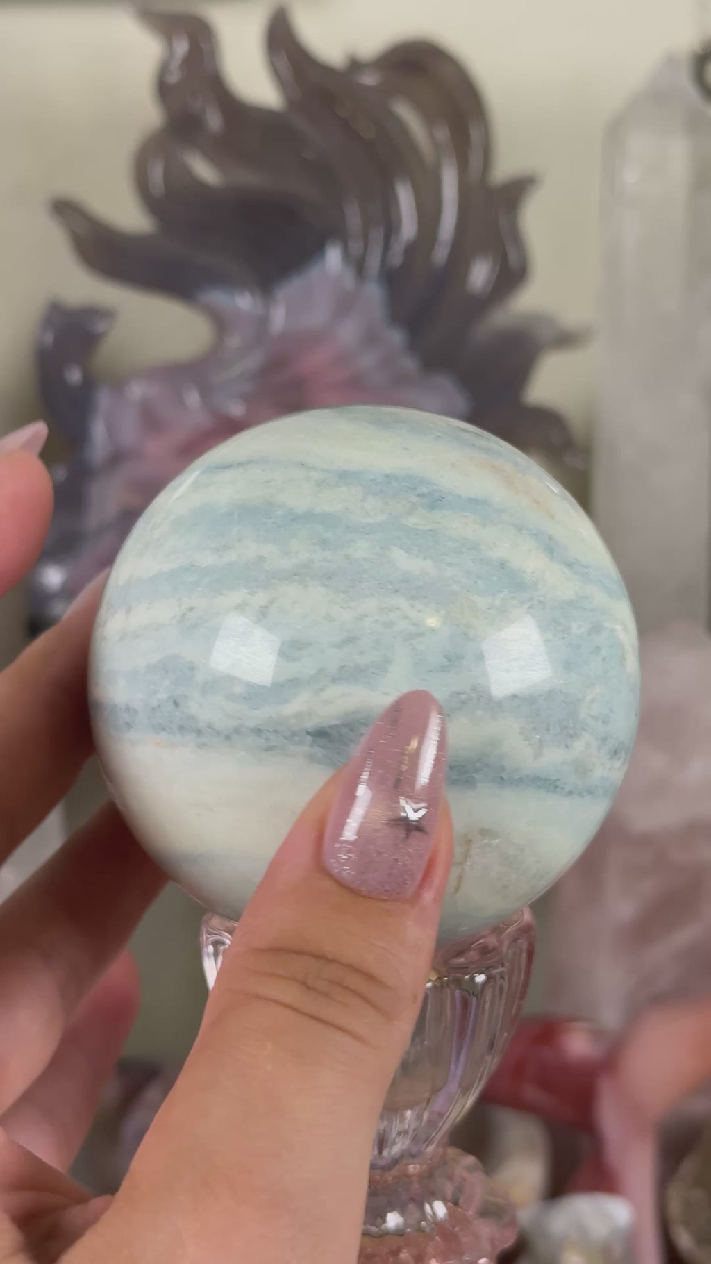 Dreamy Blue Calcite Sphere C