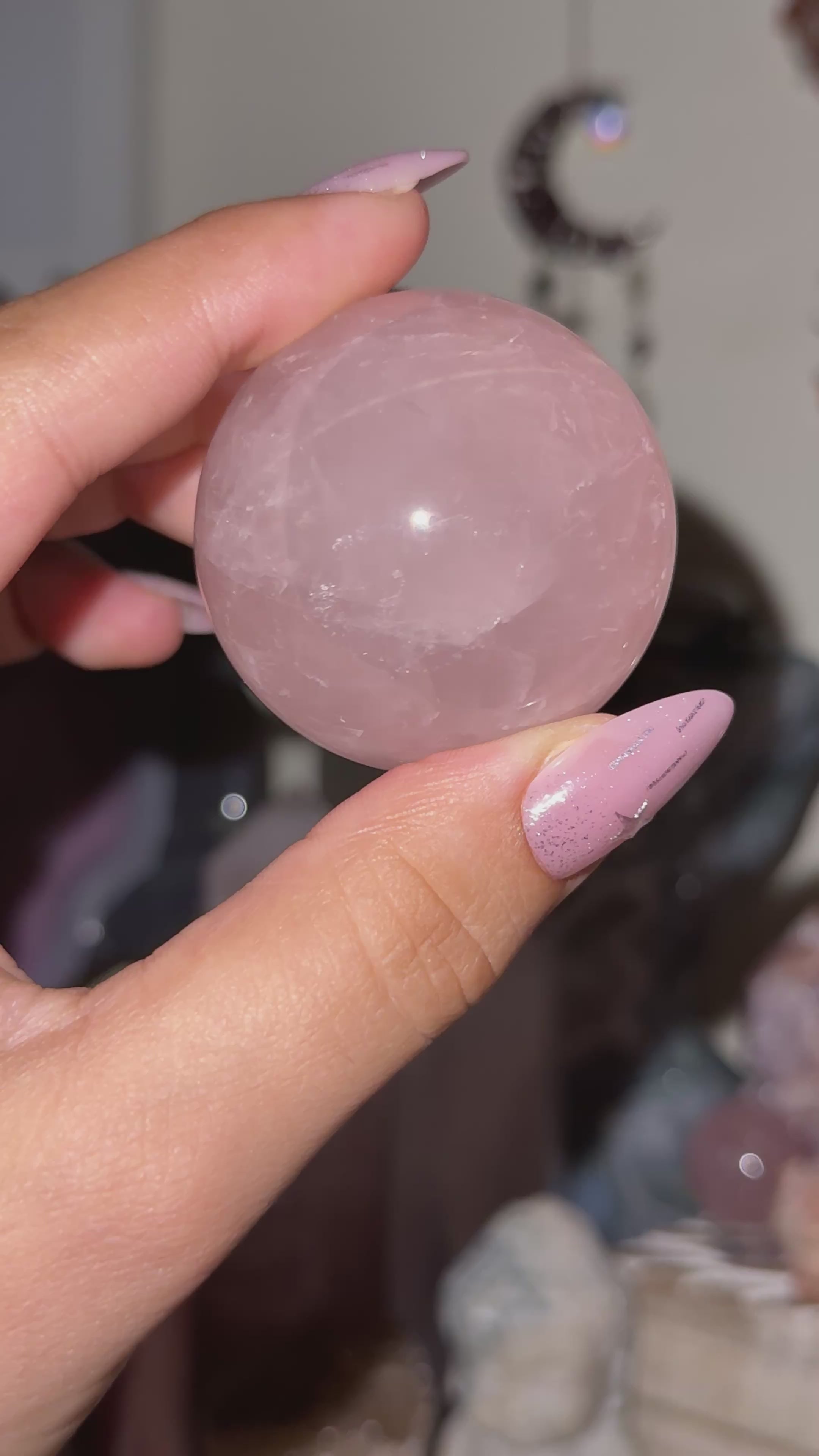 Star Rose Quartz Sphere Gemmy HQ I