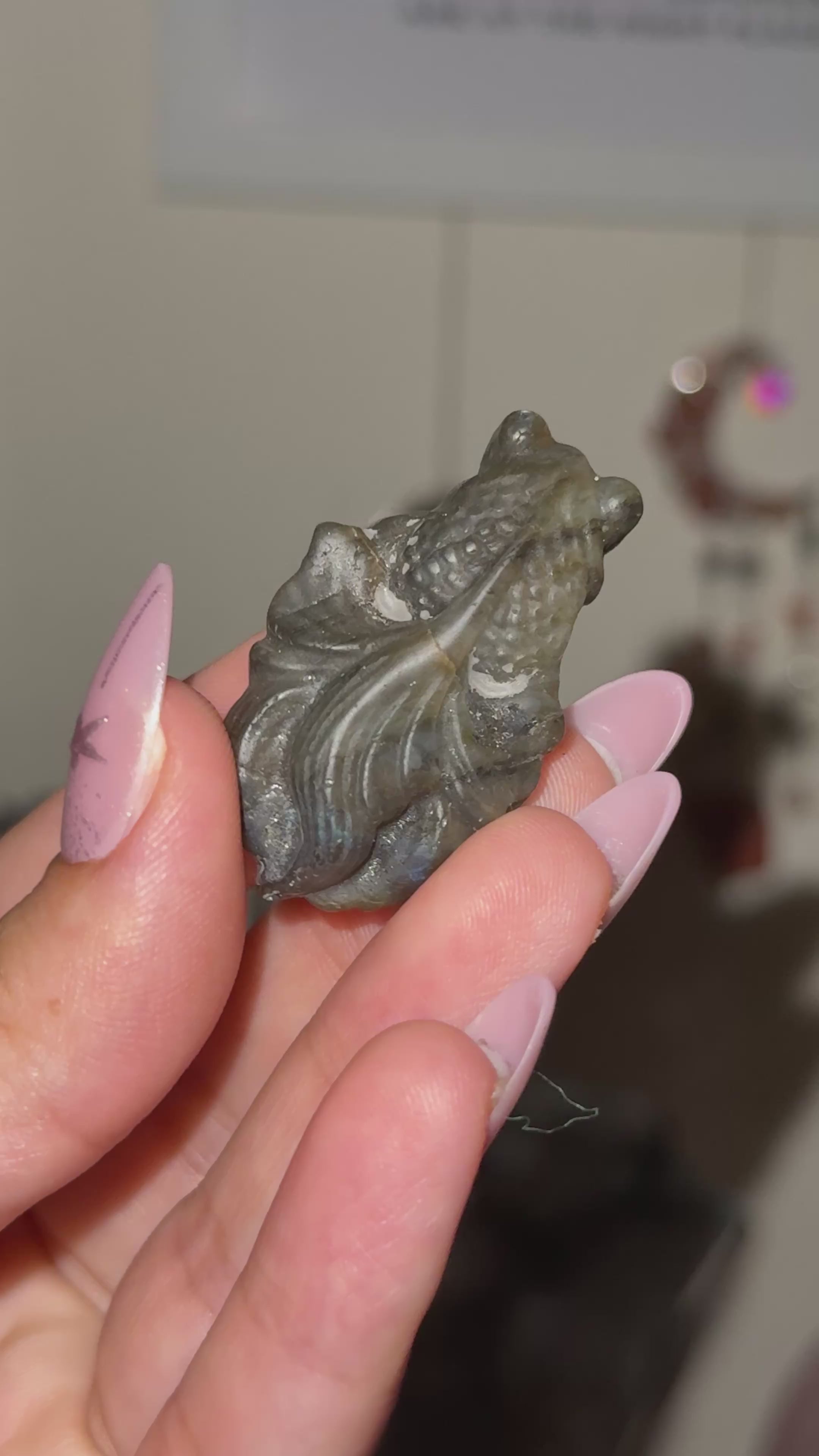 Labradorite Goldfish Carving C