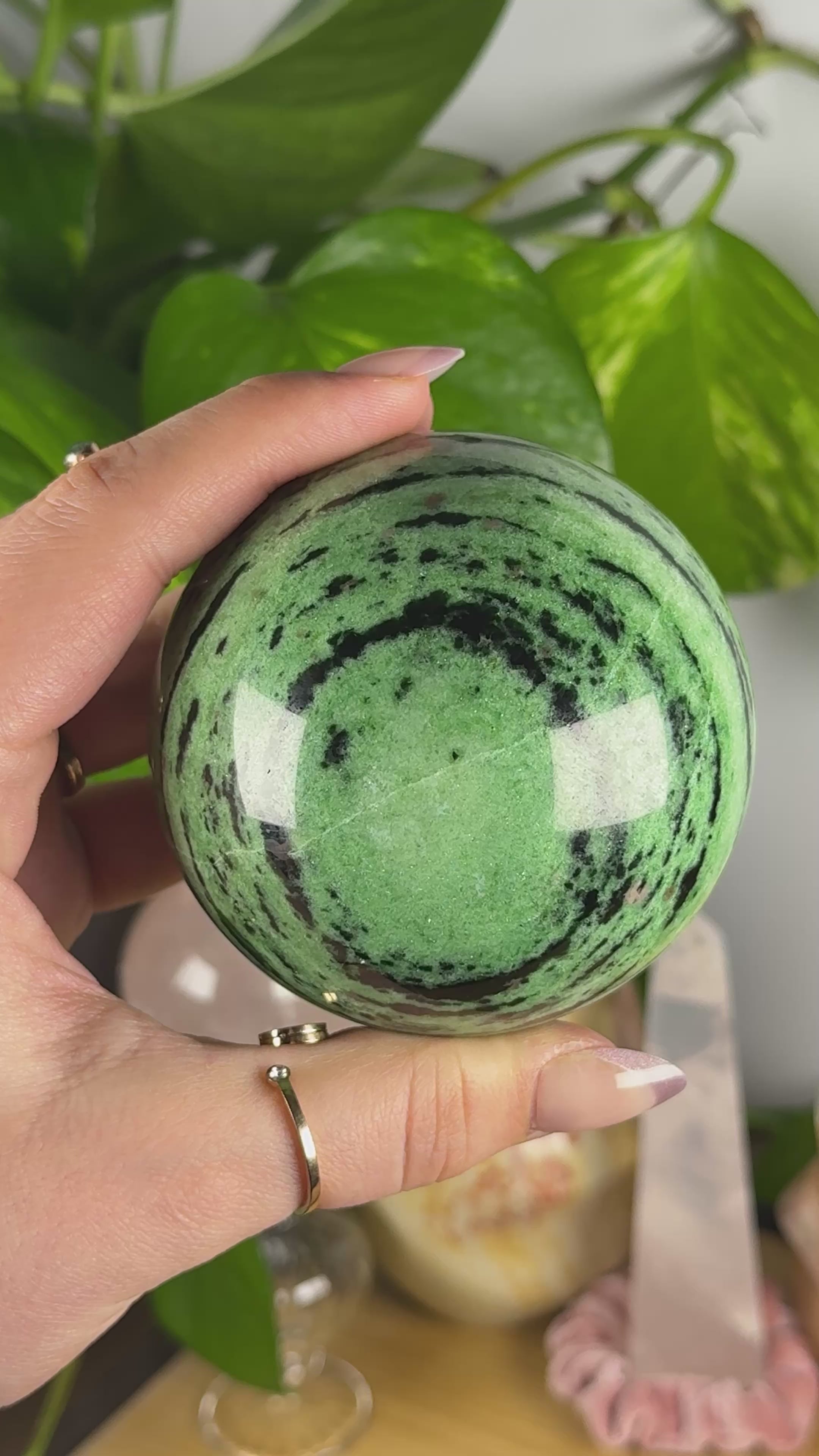 Ruby Zoisite UV Reactive Sphere