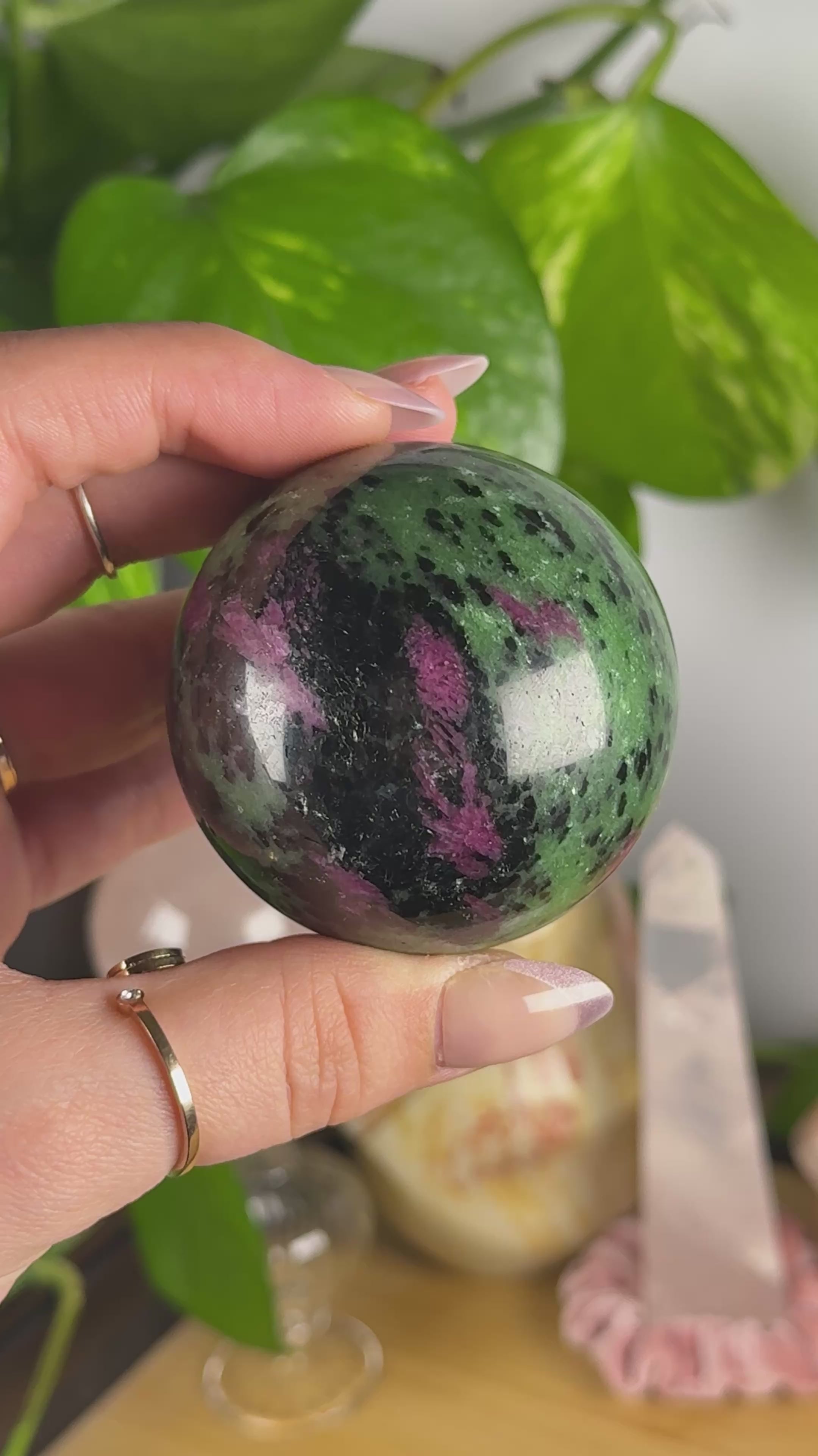 Ruby Zoisite UV Reactive Sphere