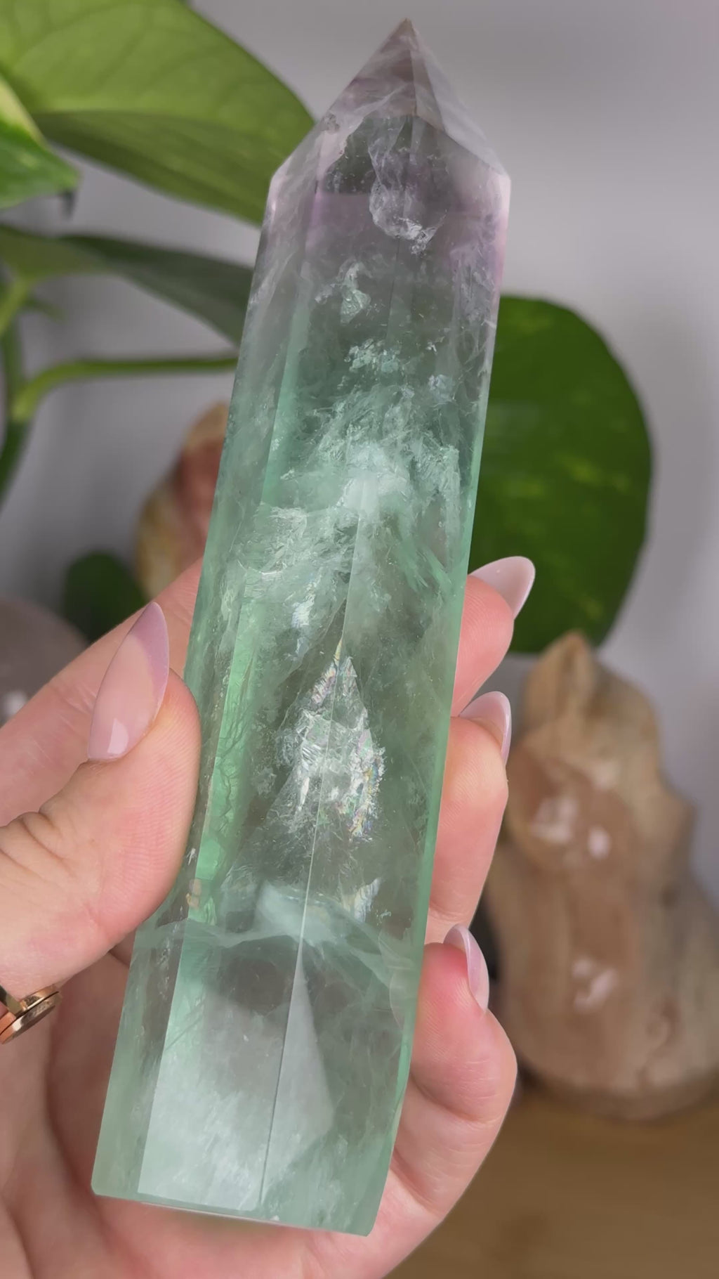 Rainbow Fluorite Crystal Tower C