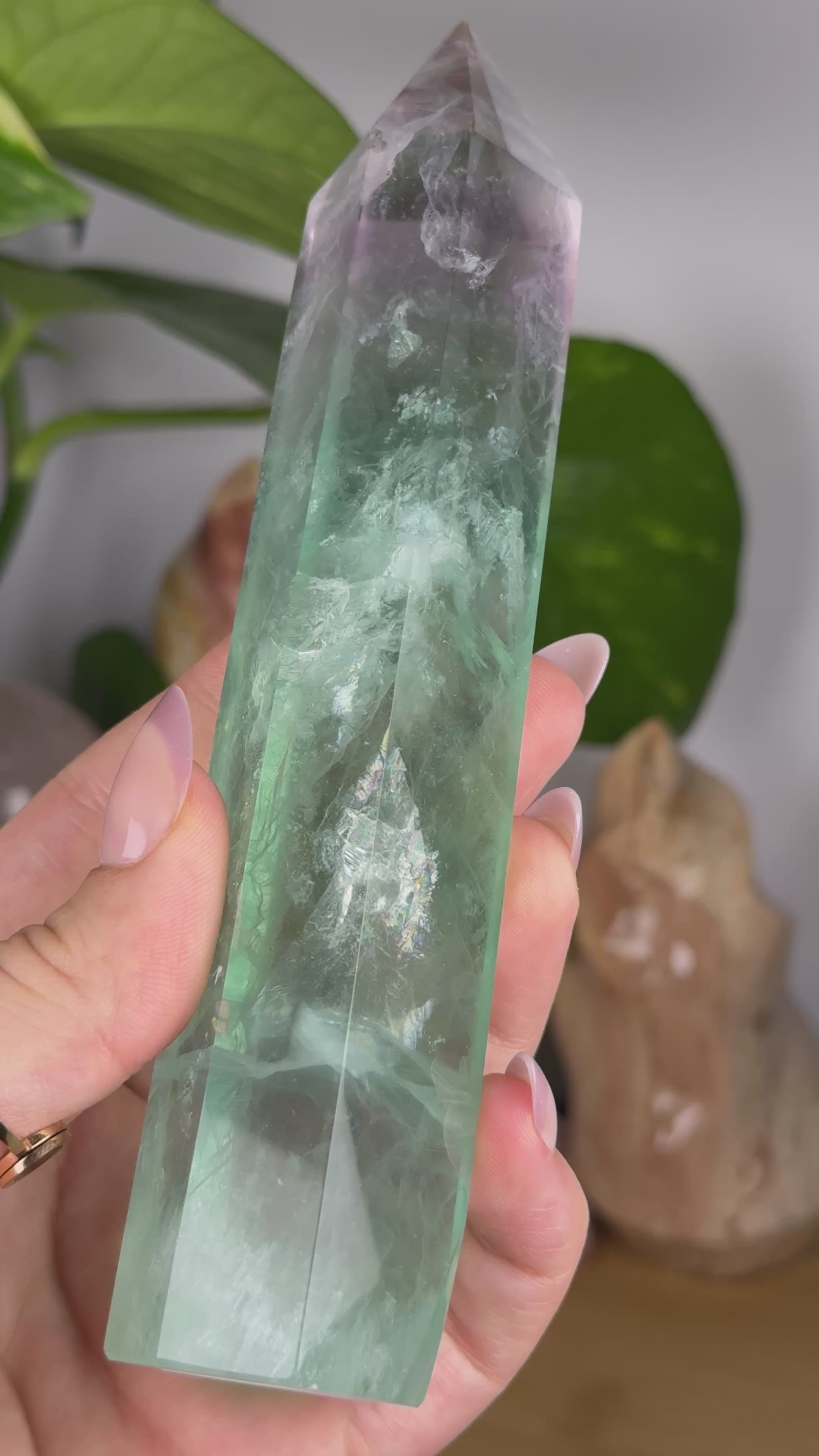 Rainbow Fluorite Crystal Tower C