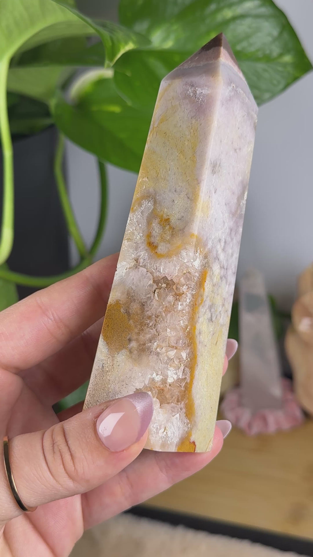 Pink Amethyst Pastel Druzy Tower