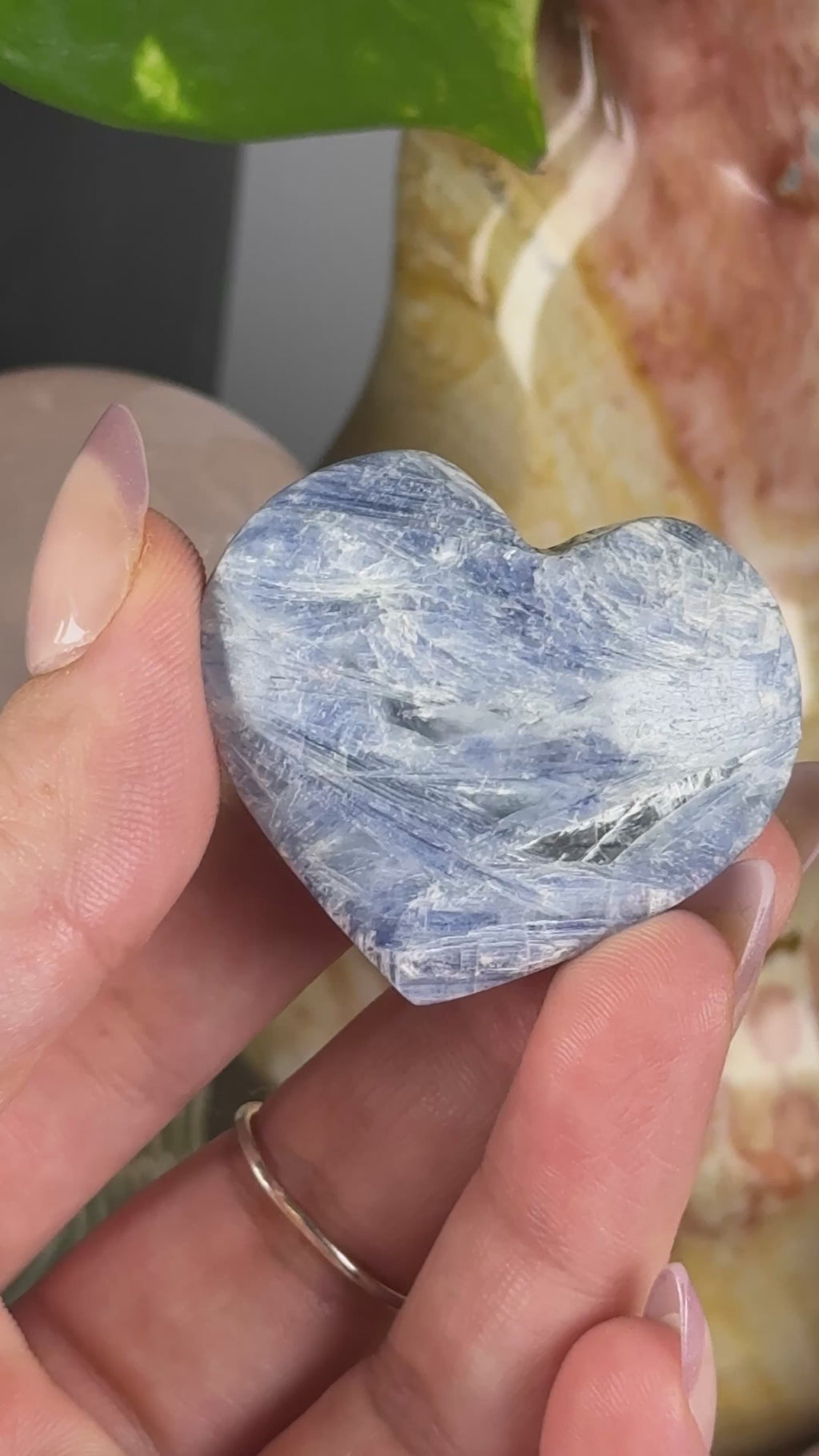 Blue Kyanite Mini Heart Carving