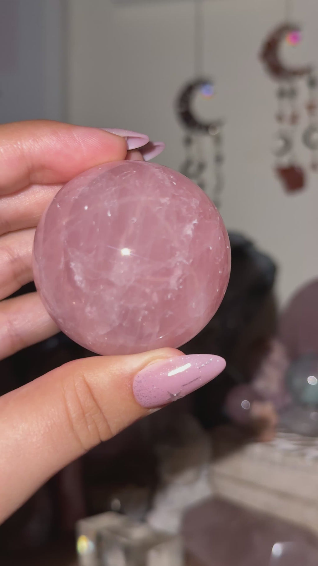 Star Rose Quartz Sphere Gemmy HQ F
