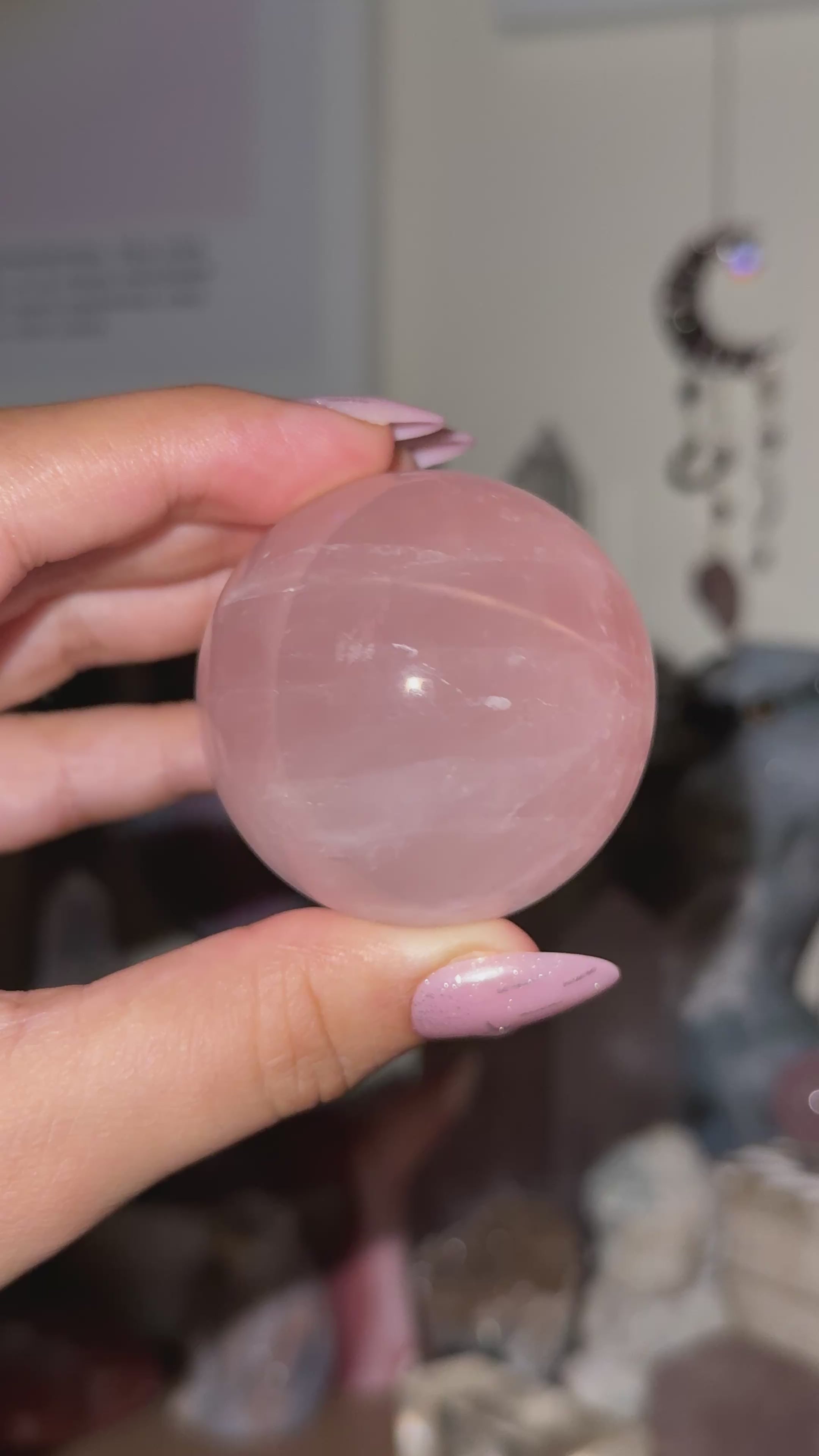 Star Rose Quartz Sphere Gemmy HQ C