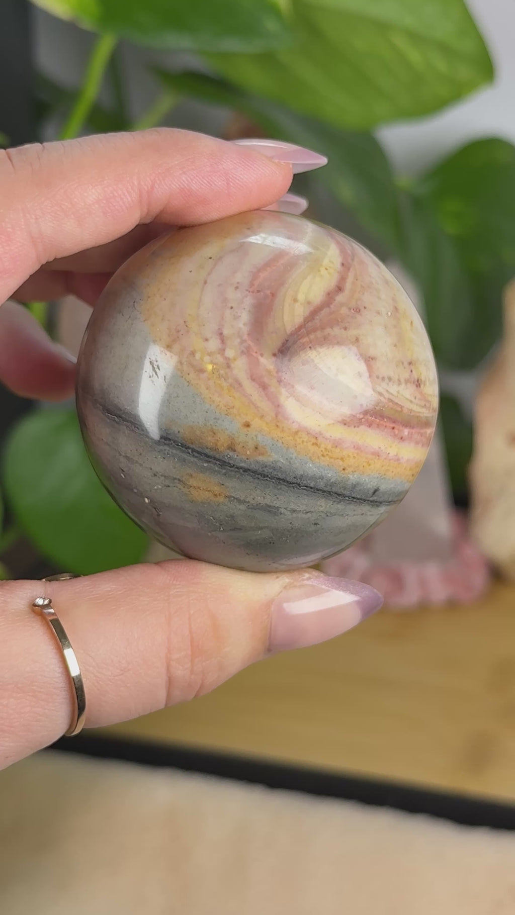 Polychrome Jasper Sphere "Celestial Cream"