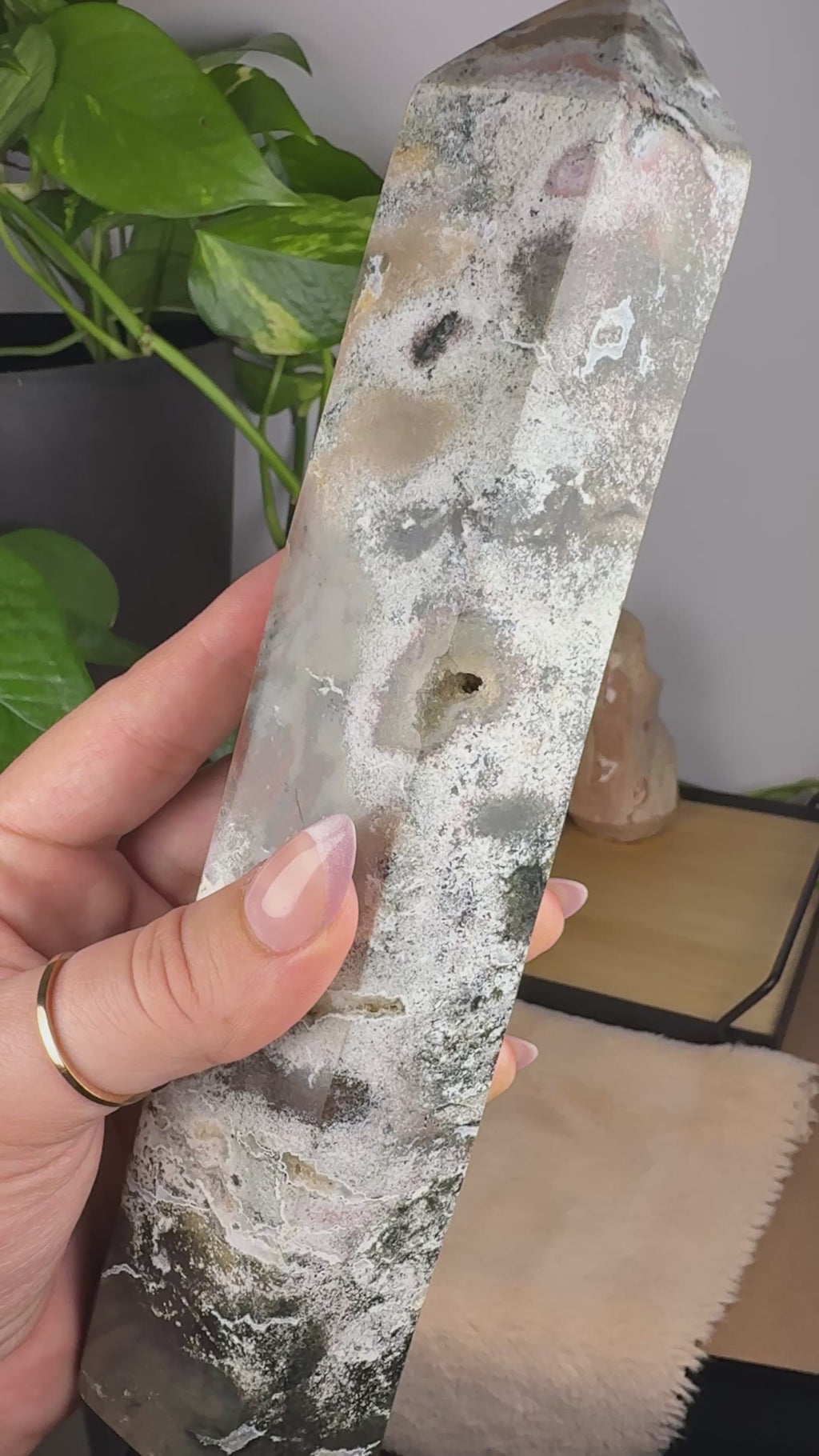 Sea Jasper Tower Pastel Druzy Statement Piece Imperfect