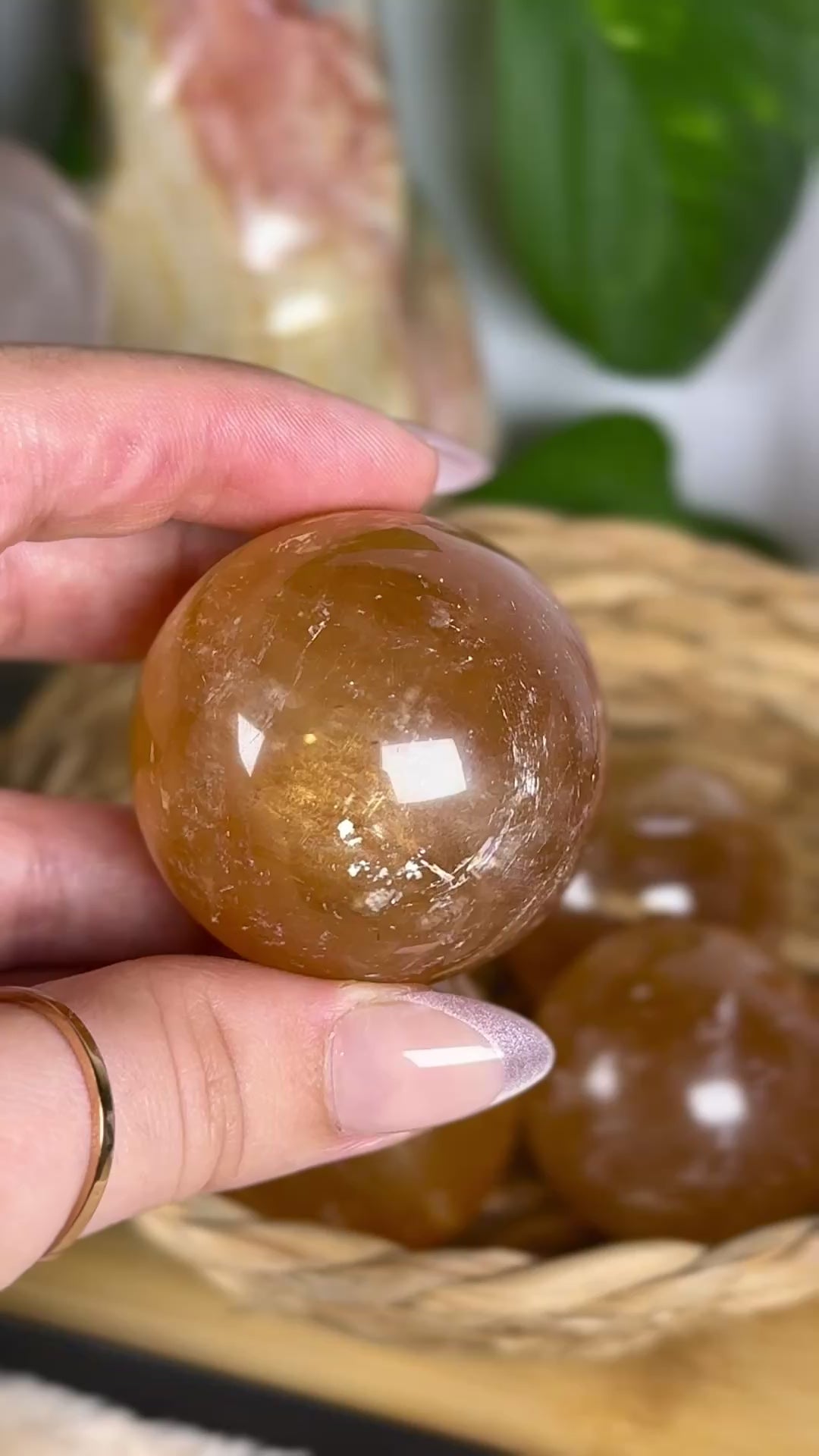 Honey Calcite Spheres High Quality Asterisms Intuative Choice