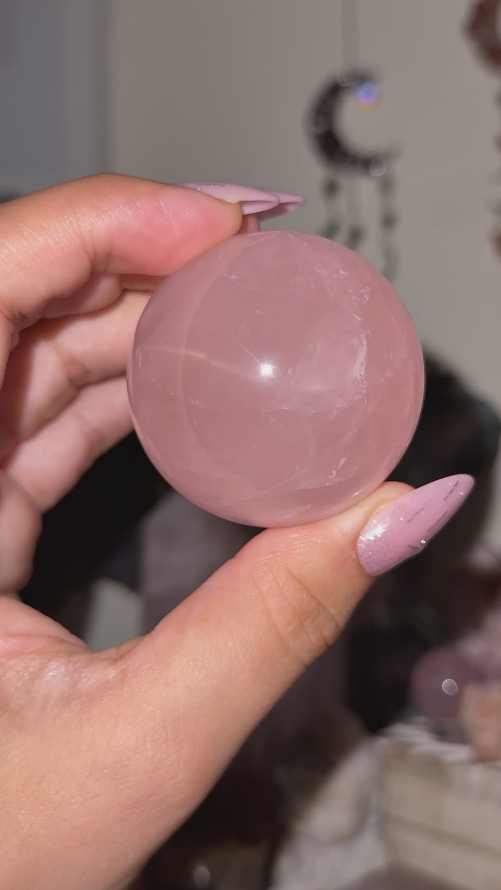 Star Rose Quartz Sphere Gemmy HQ H