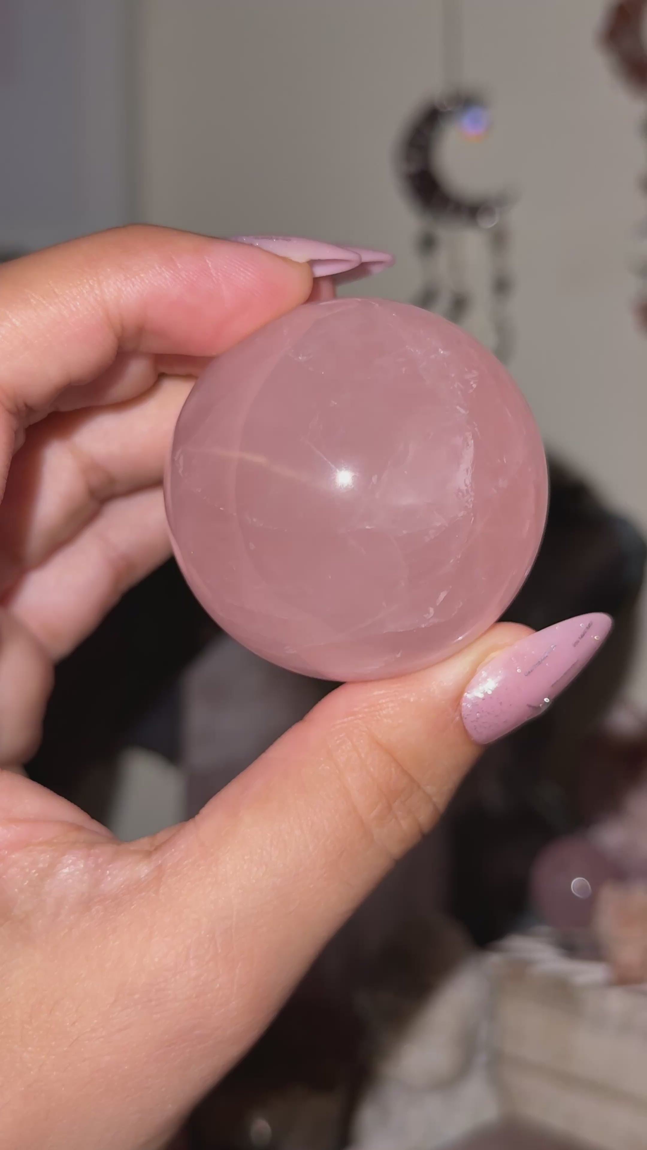 Star Rose Quartz Sphere Gemmy HQ H