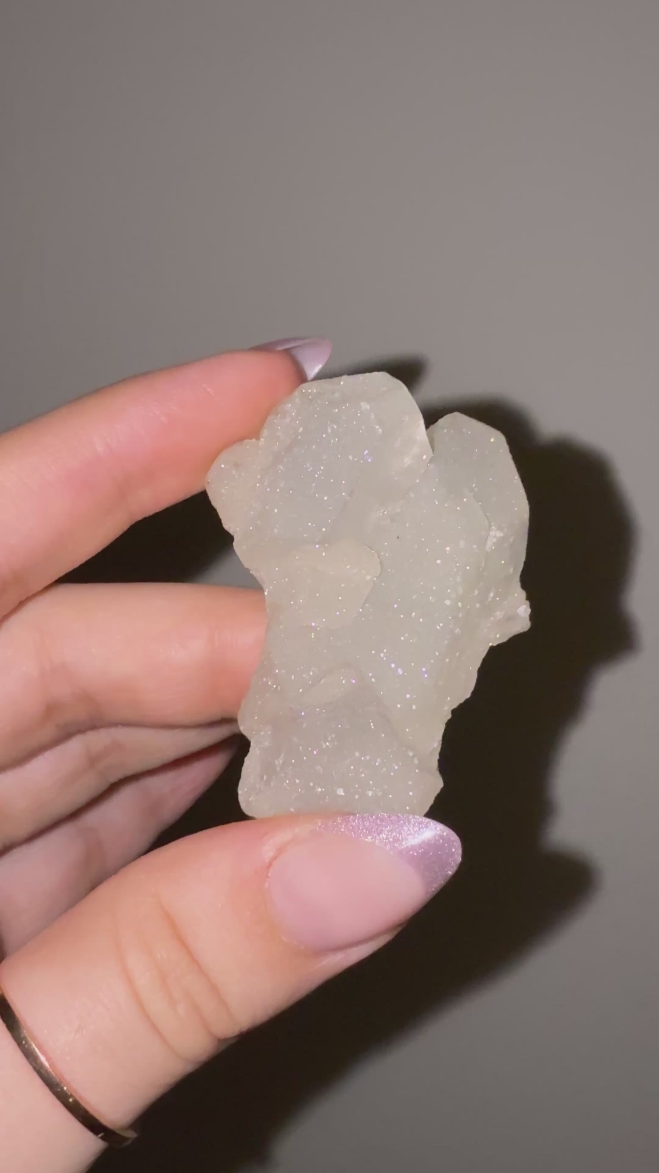 Apophyllite on Chalcedony Raw Druzy Specimen C