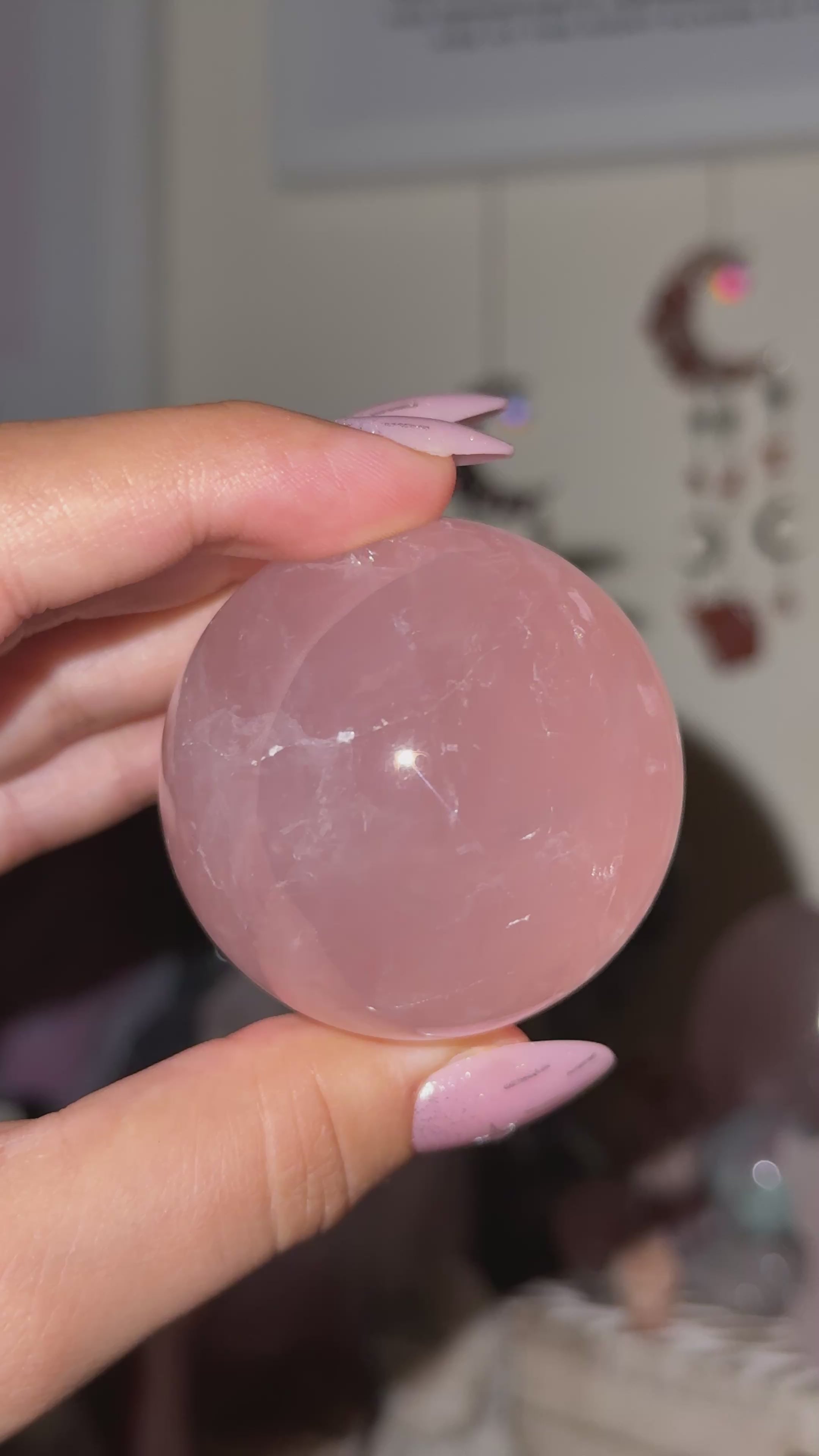 Star Rose Quartz Sphere Gemmy HQ E