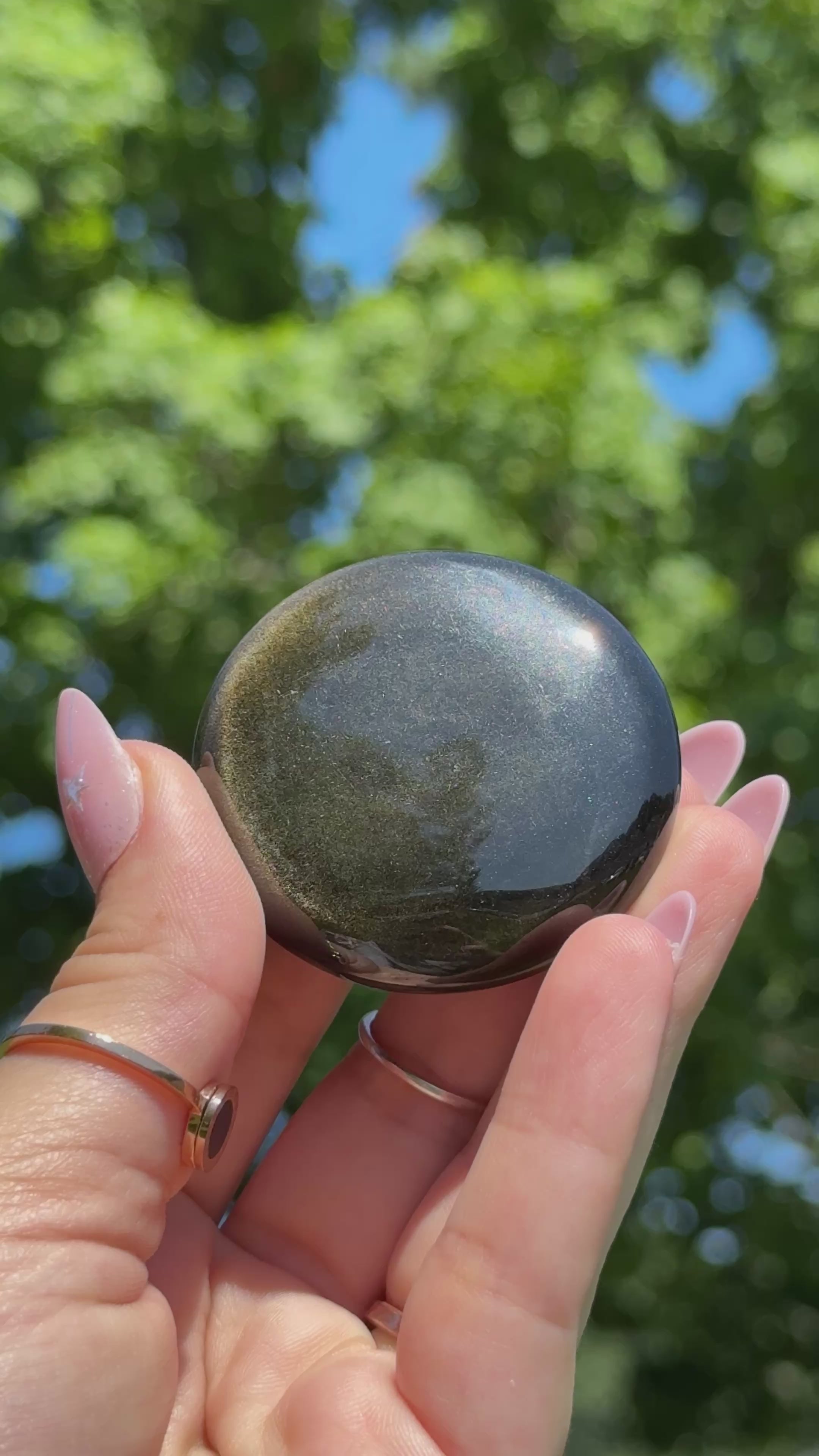 Gold Sheen Obsidian Palmstone ♡Intuitively Chosen♡