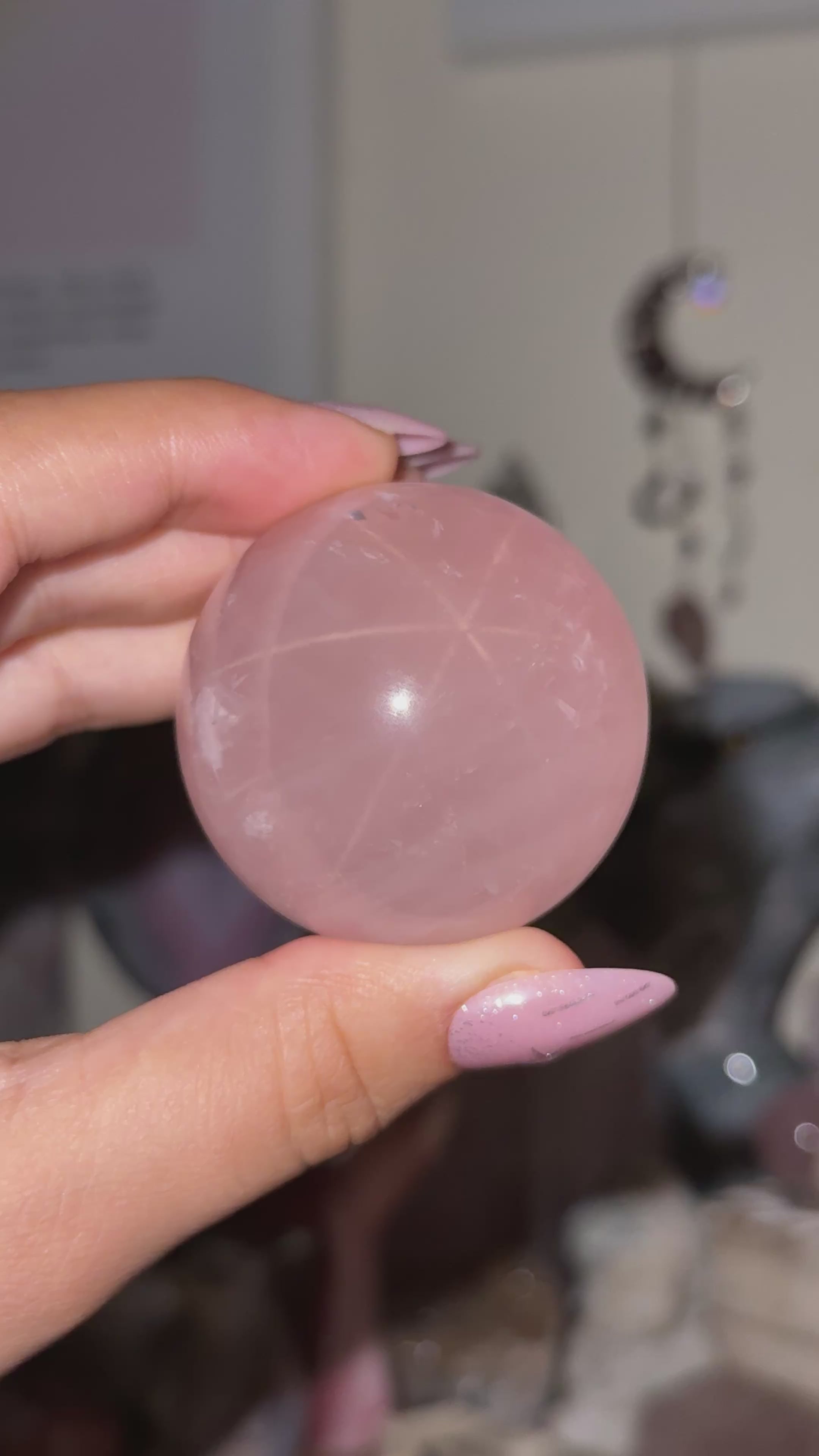 Star Rose Quartz Sphere Gemmy HQ D