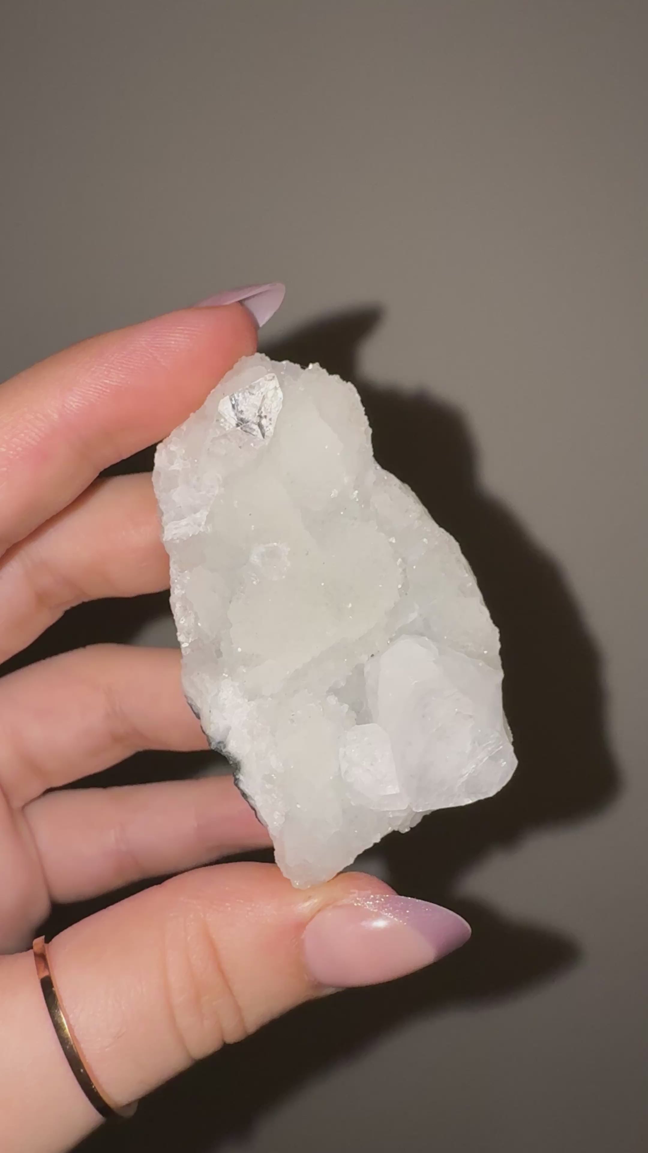 Apophyllite on Chalcedony Raw Druzy Specimen E